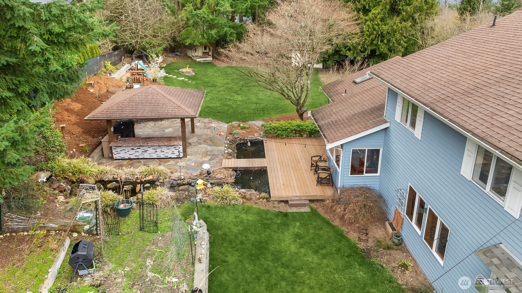 Garden space and side yard view