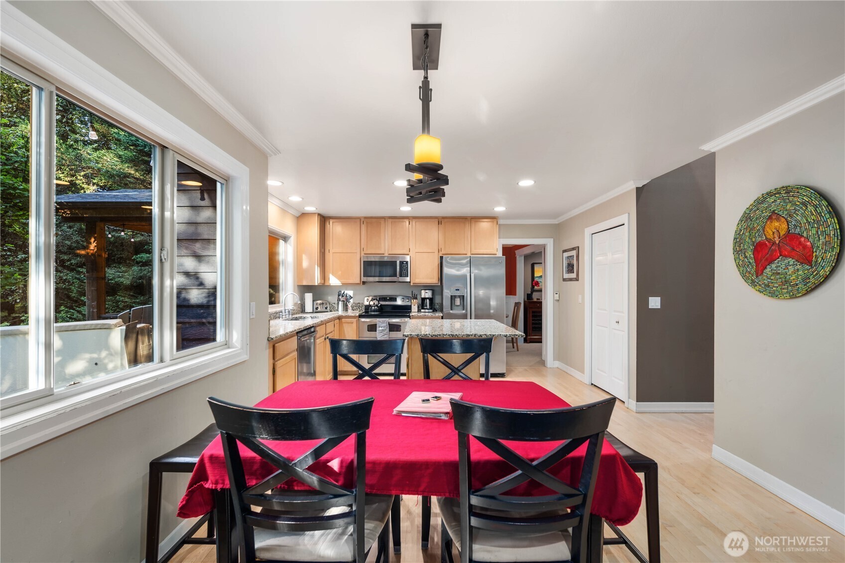 Expansive multi-level decking and a private lawn offer the perfect backdrop for outdoor living and quiet relaxation.