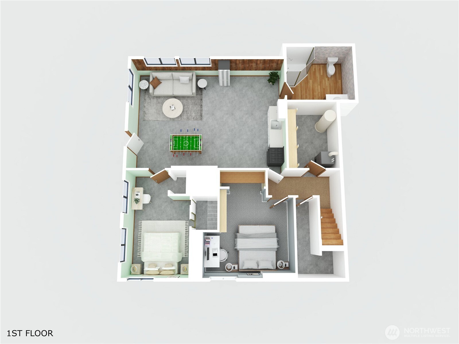 Lower level apartment with its own entrance.