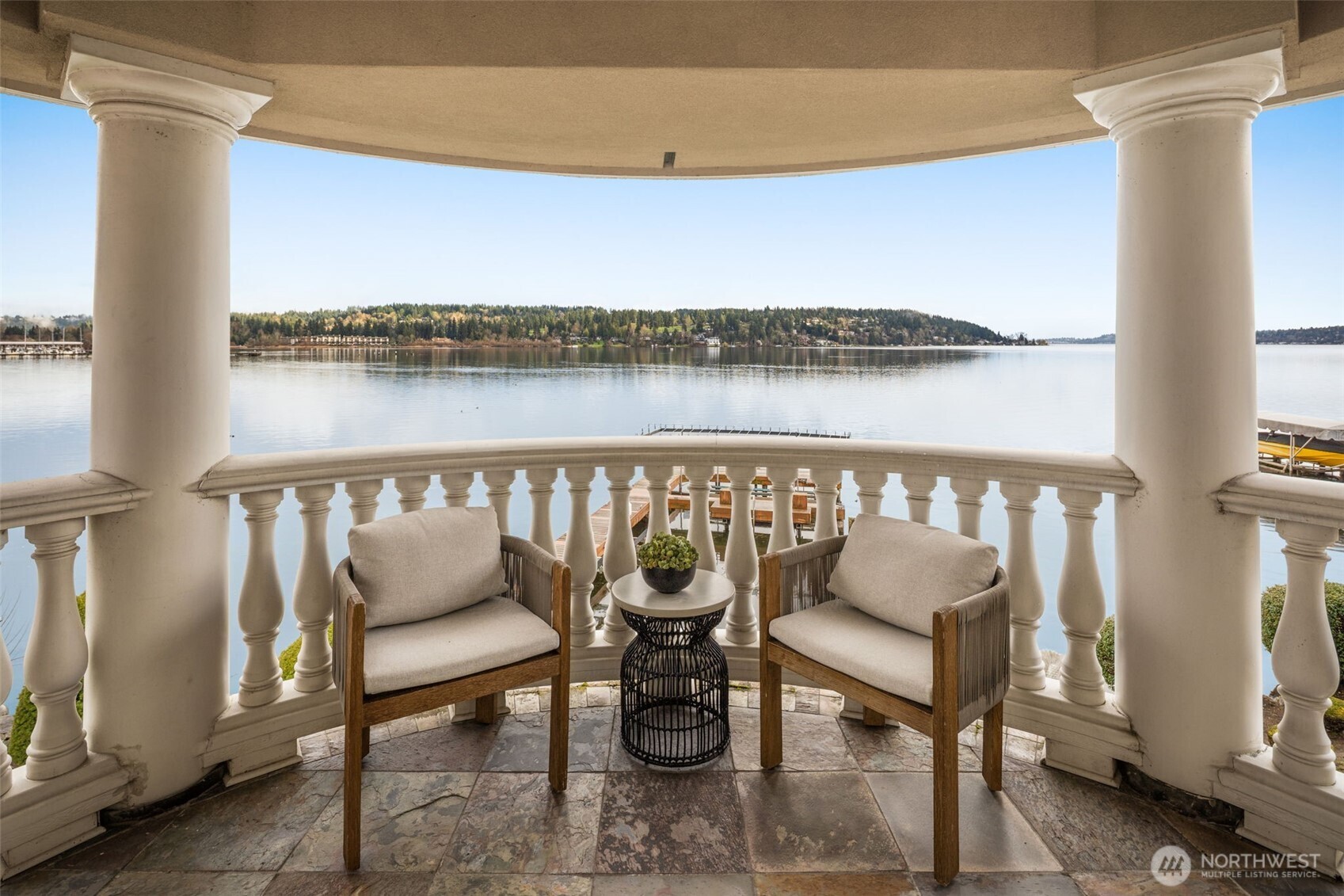 Quiet mornings overlooking Lake Washington from your private balcony.