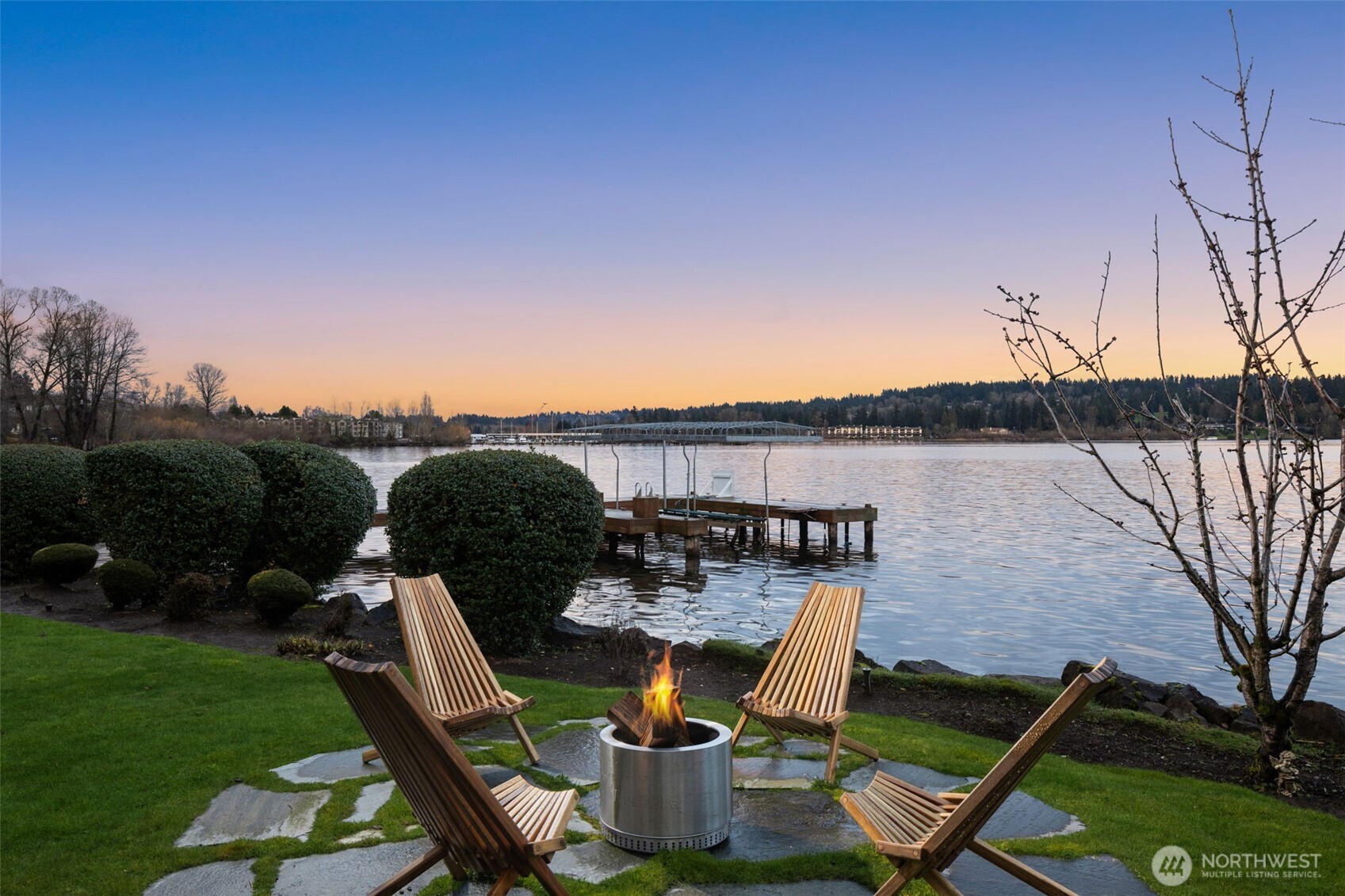 Gather around a lakeside fire pit and enjoy the sunsets.