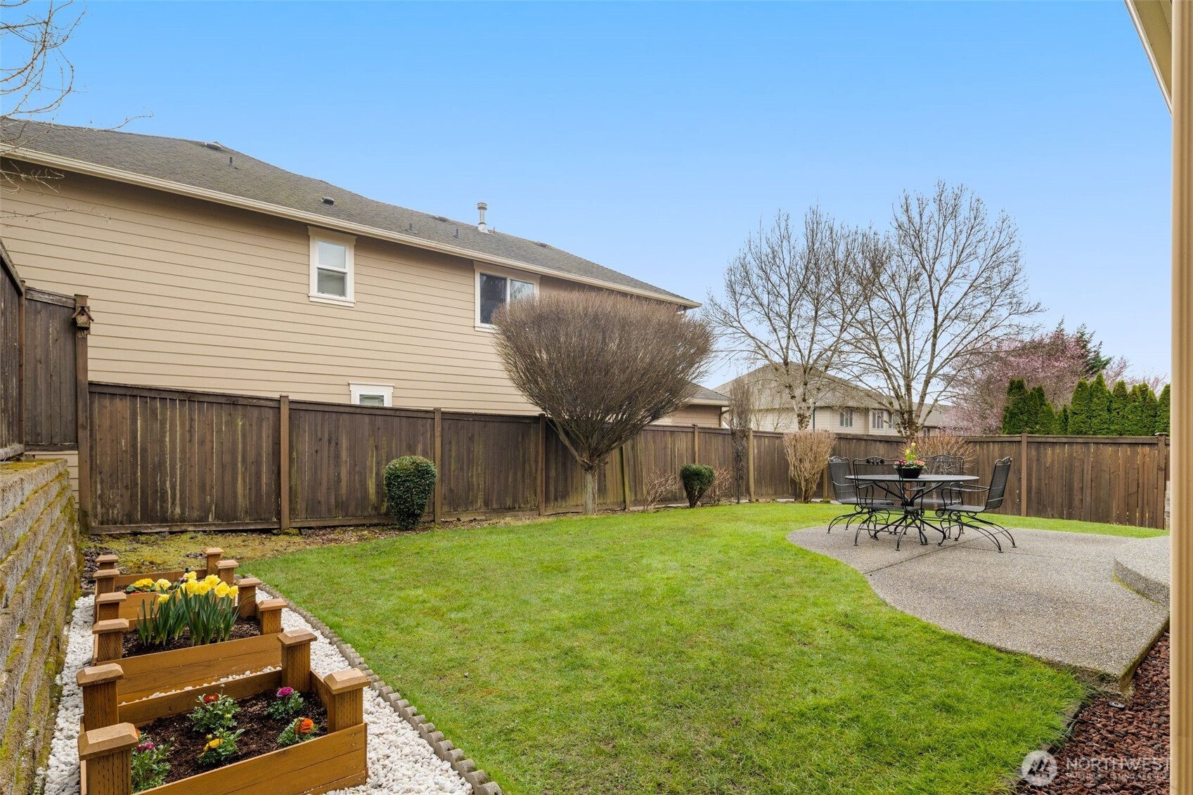 Fully fenced backyard