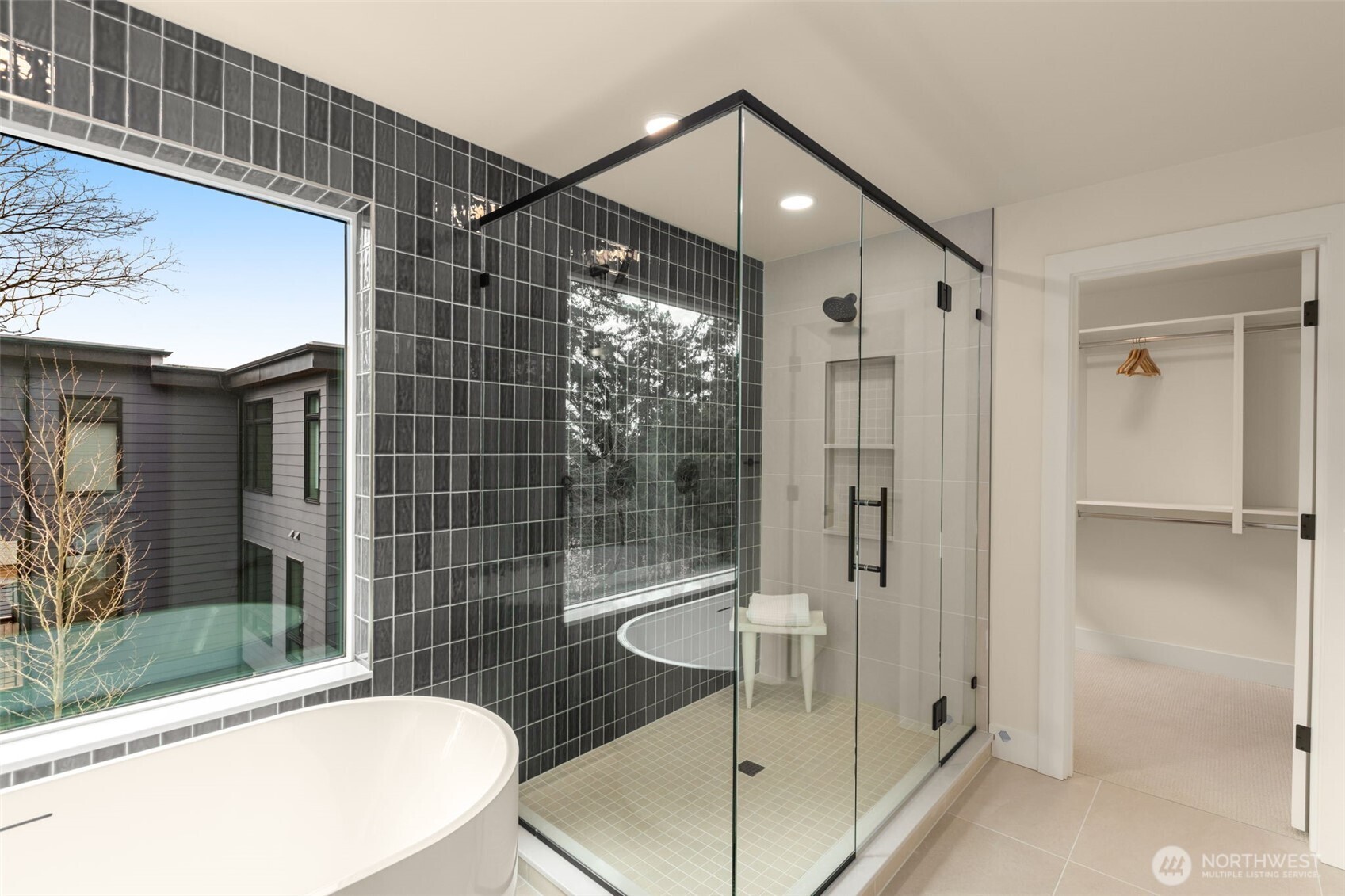 Primary suite walk-in closet.