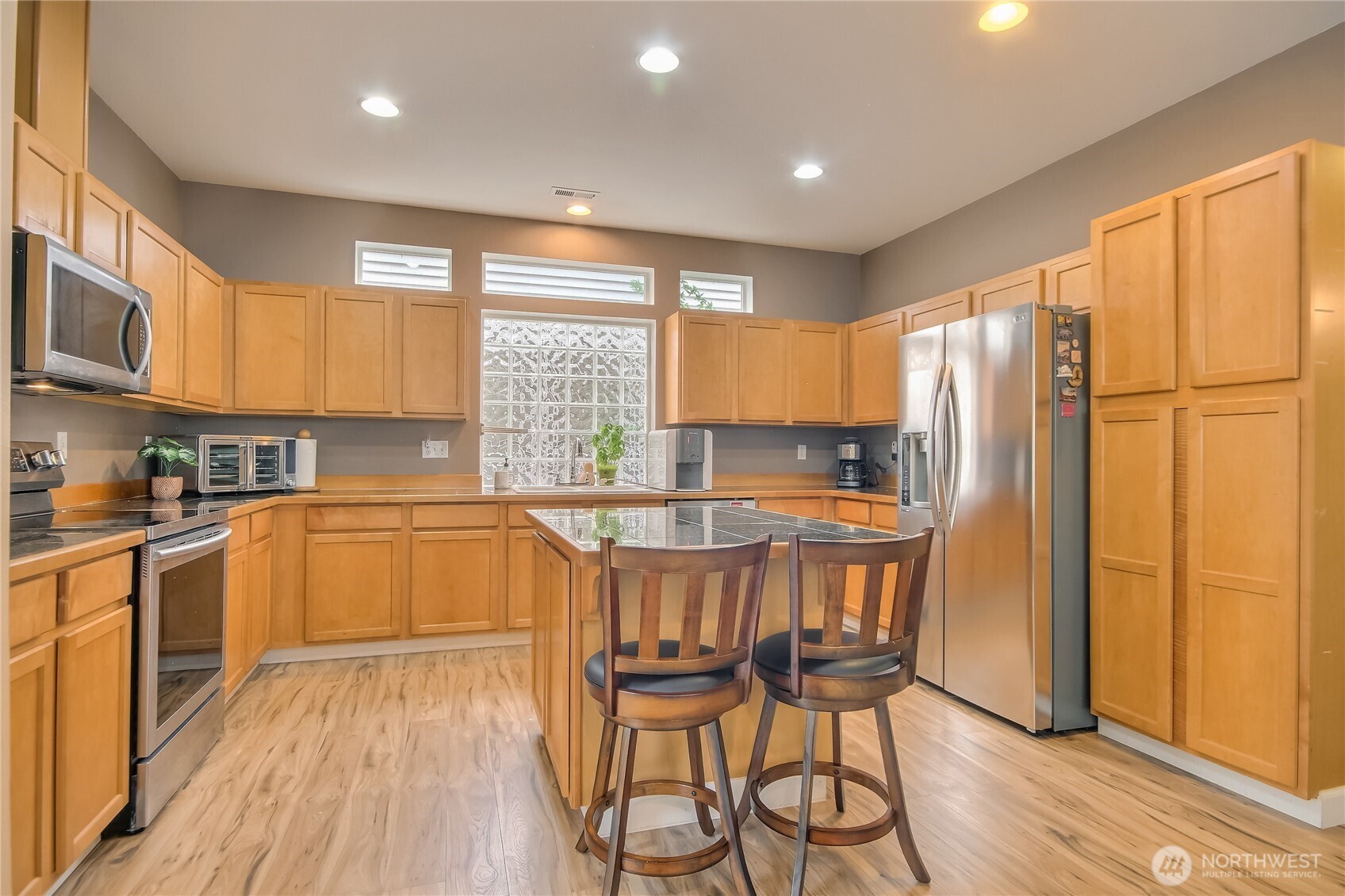 Island kitchen open to family room