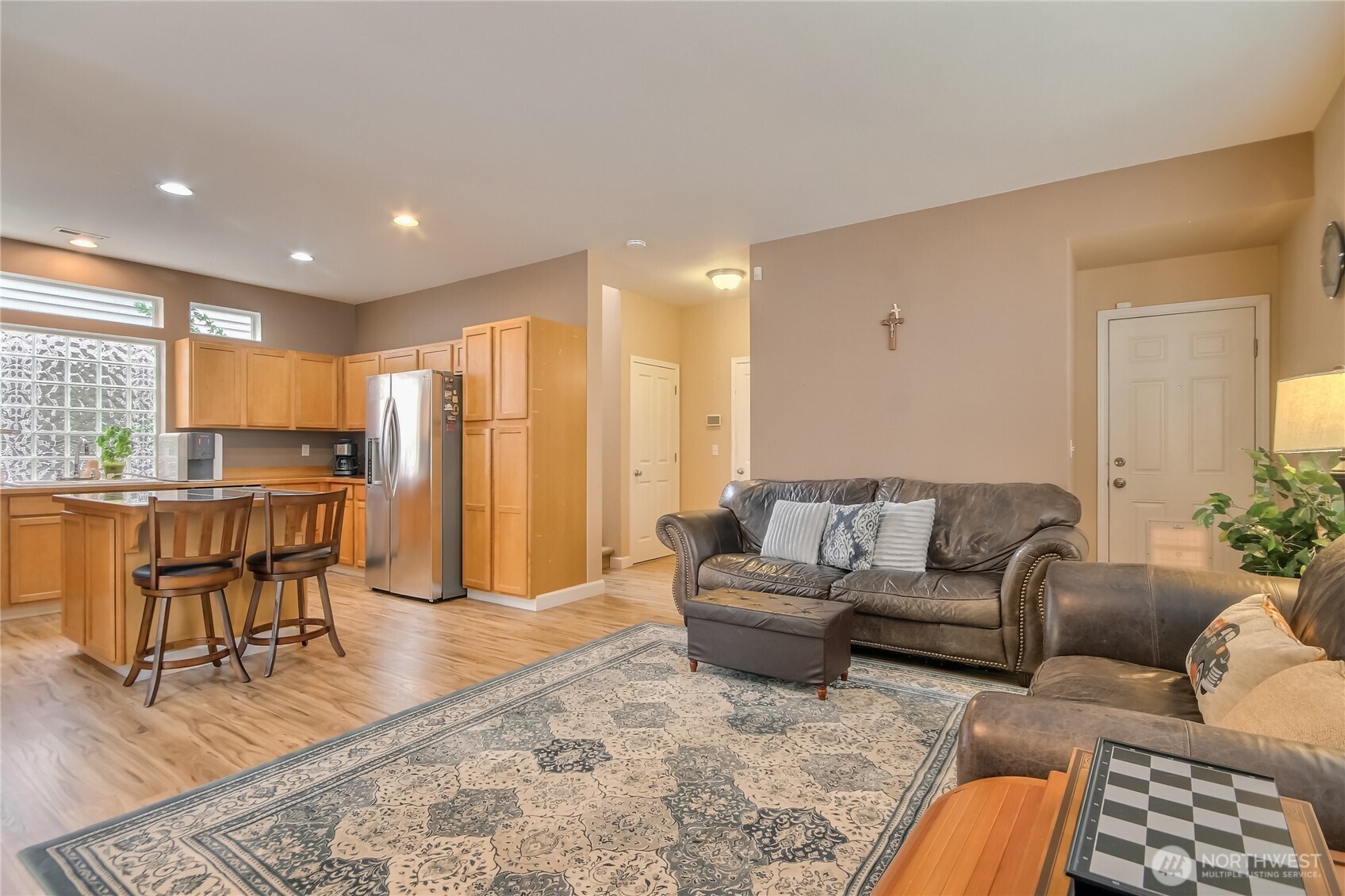 Family room open to kitchen