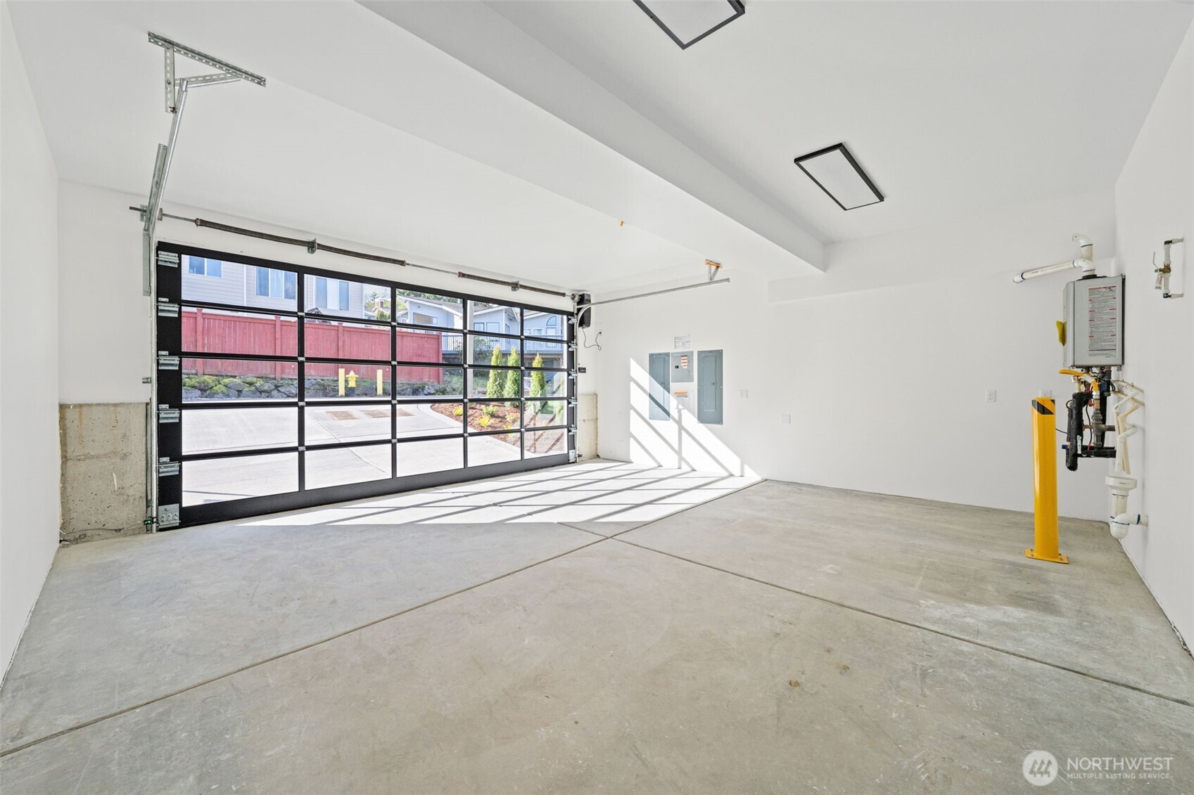 Garage with one way see through privacy glass
