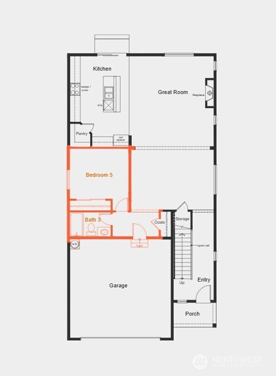 First Floor with 5th Bedroom Option