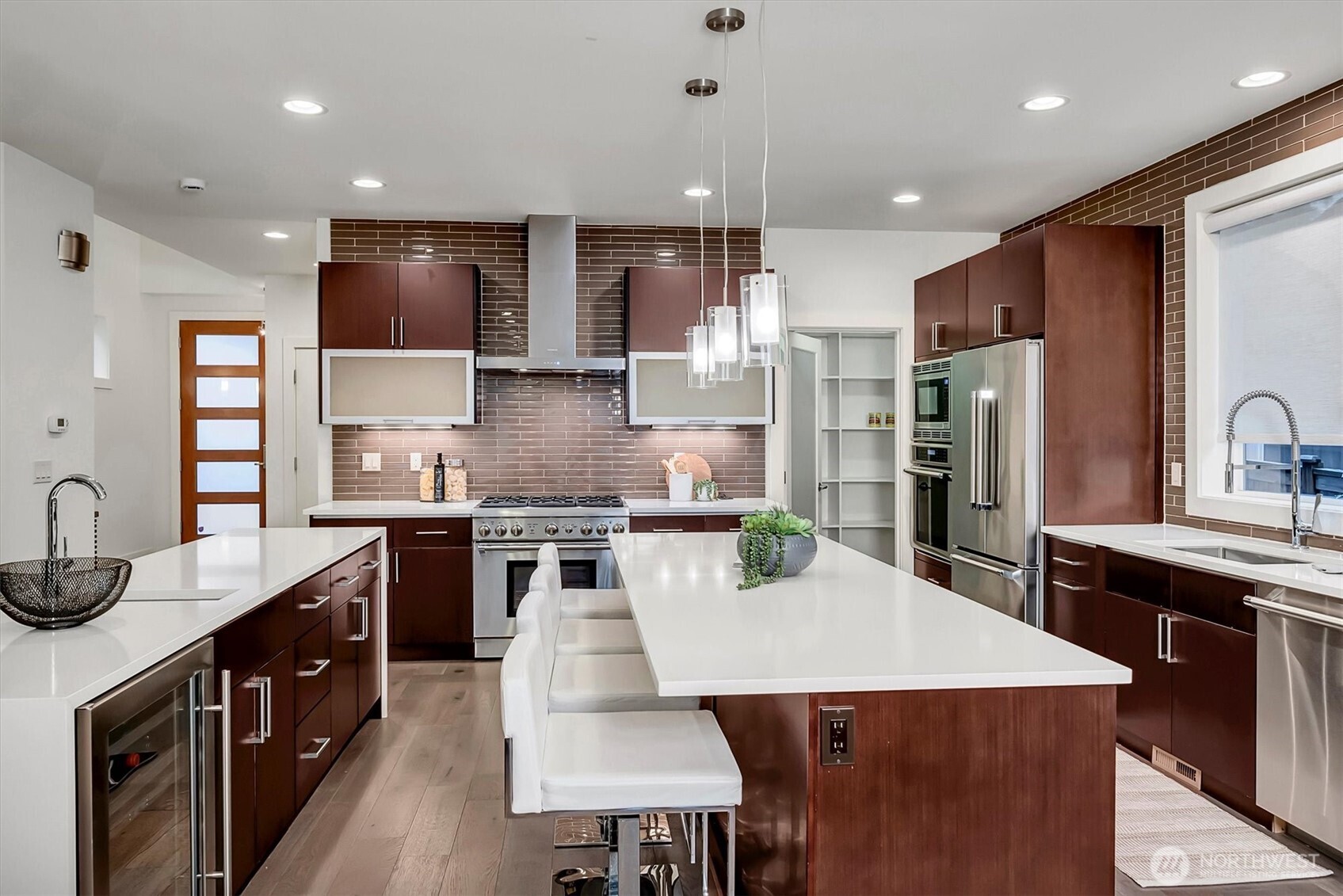 All connected to a spacious walk-in pantry.