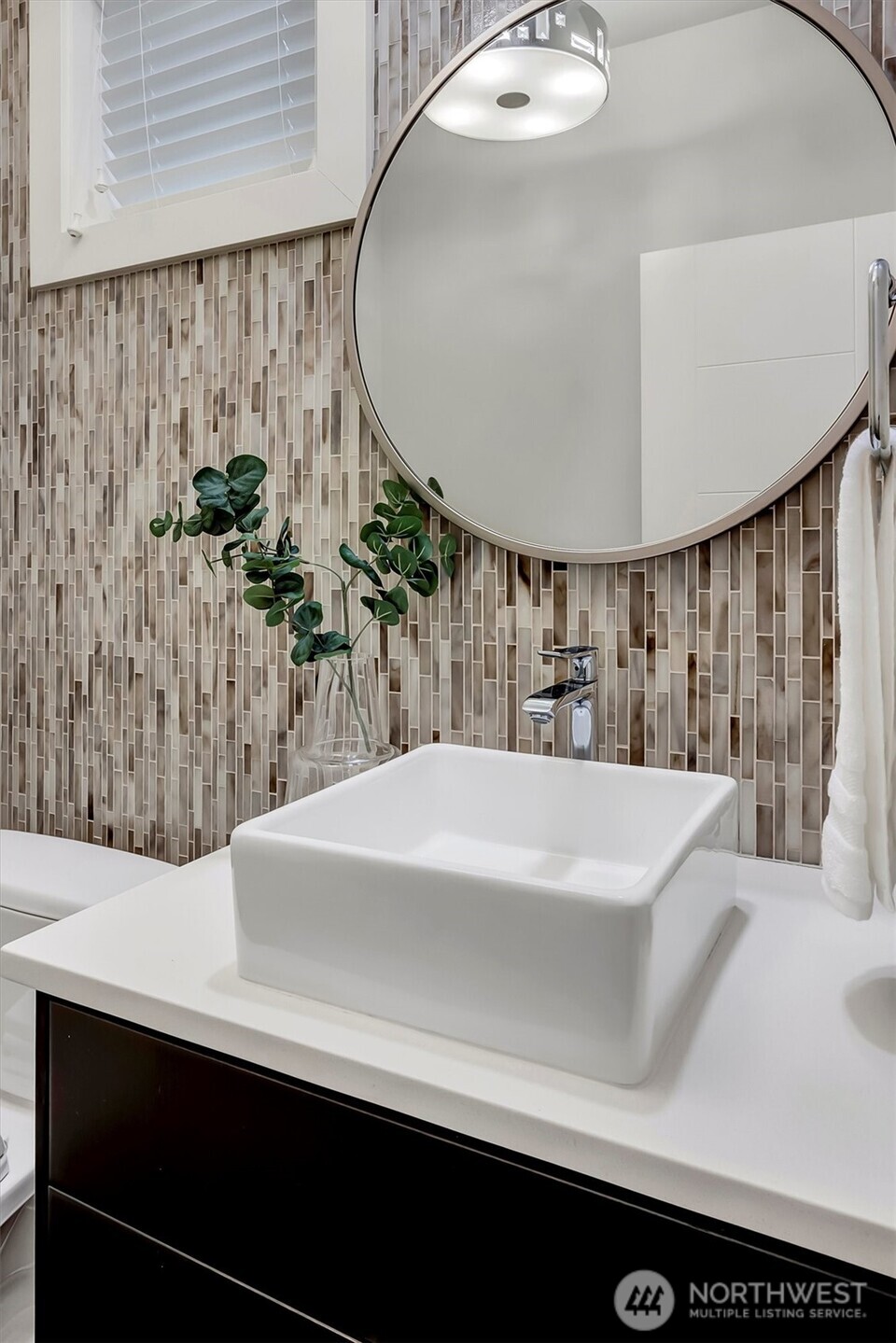A stylish powder room on main