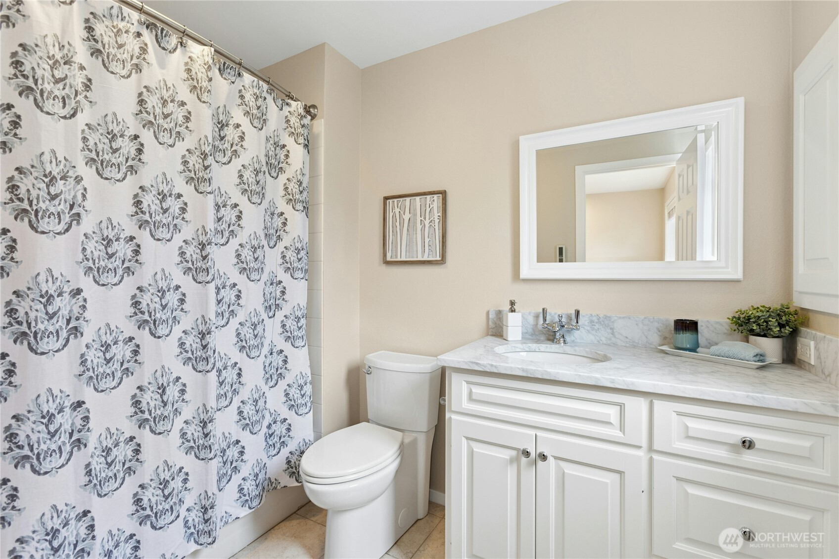 Second full bath upstairs with new vanity.