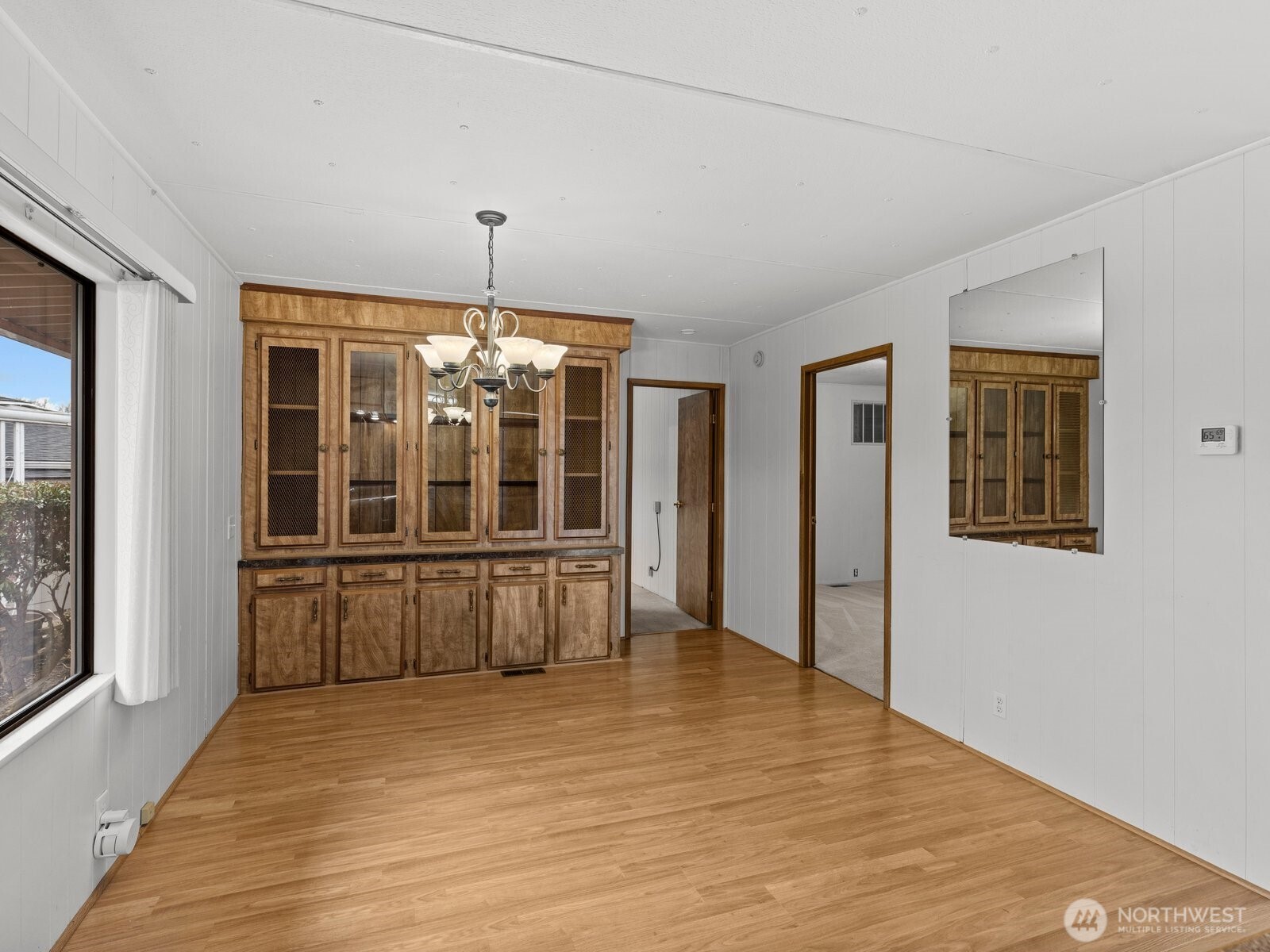 The built in hutch is perfect for your china set.