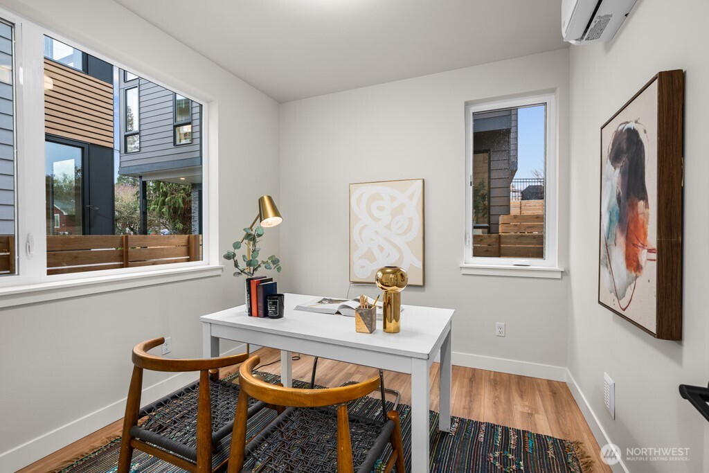 Waterfall edge creates a gallery feel.