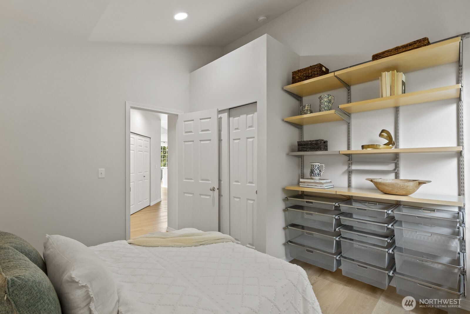 Custom organizers in this room make it easy to keep everything tidy.