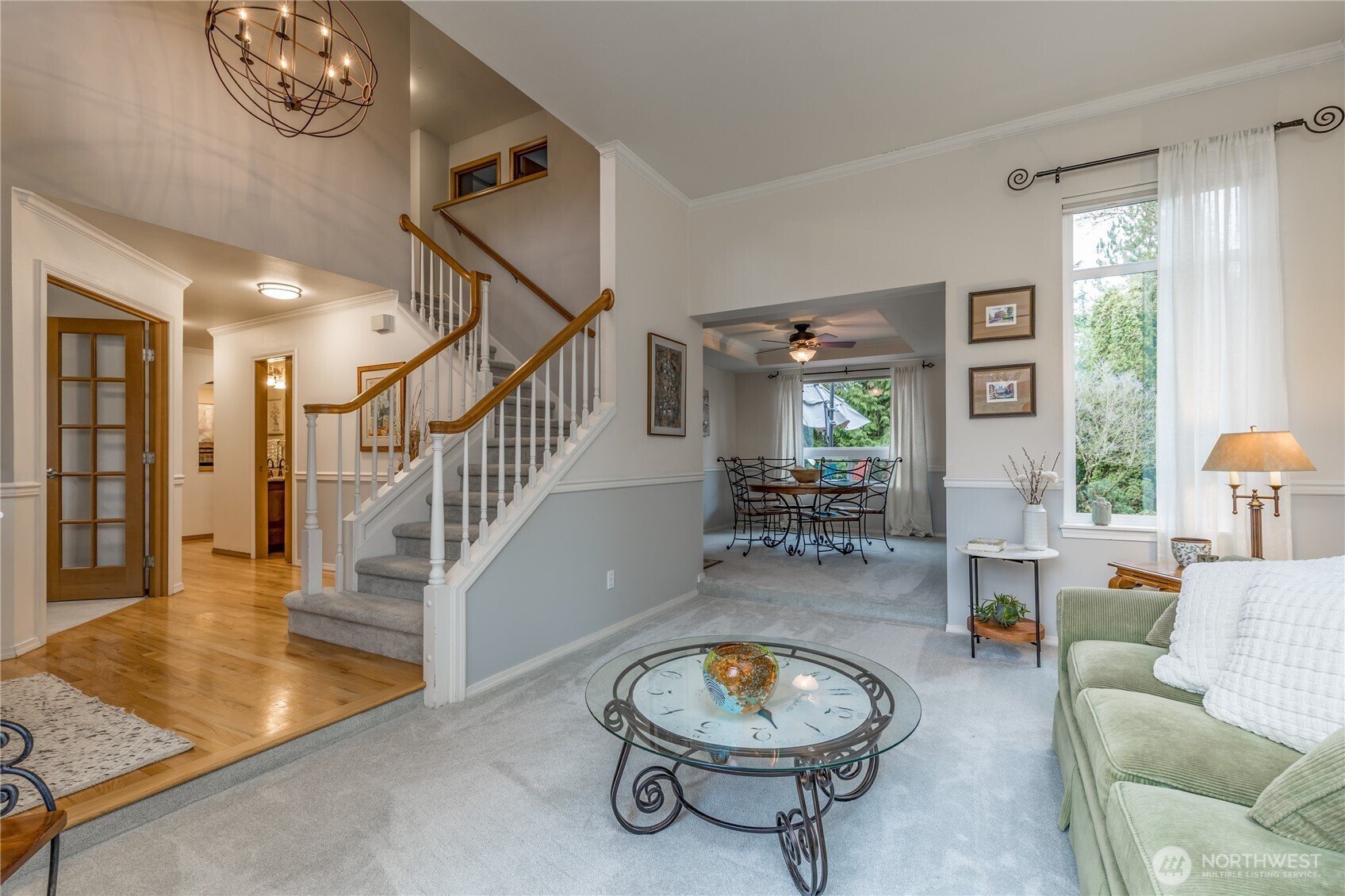 Great floor plan with easy connection from entry to office, living room, dining room, stairs