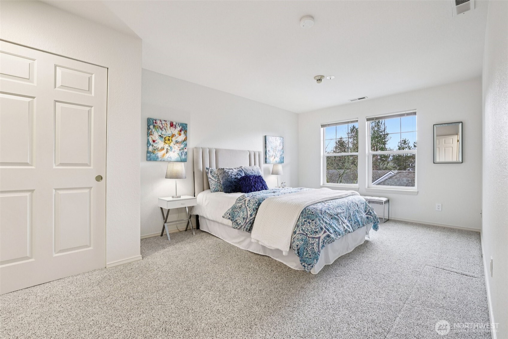 Primary bedroom has a couple closets and primary bathroom too.