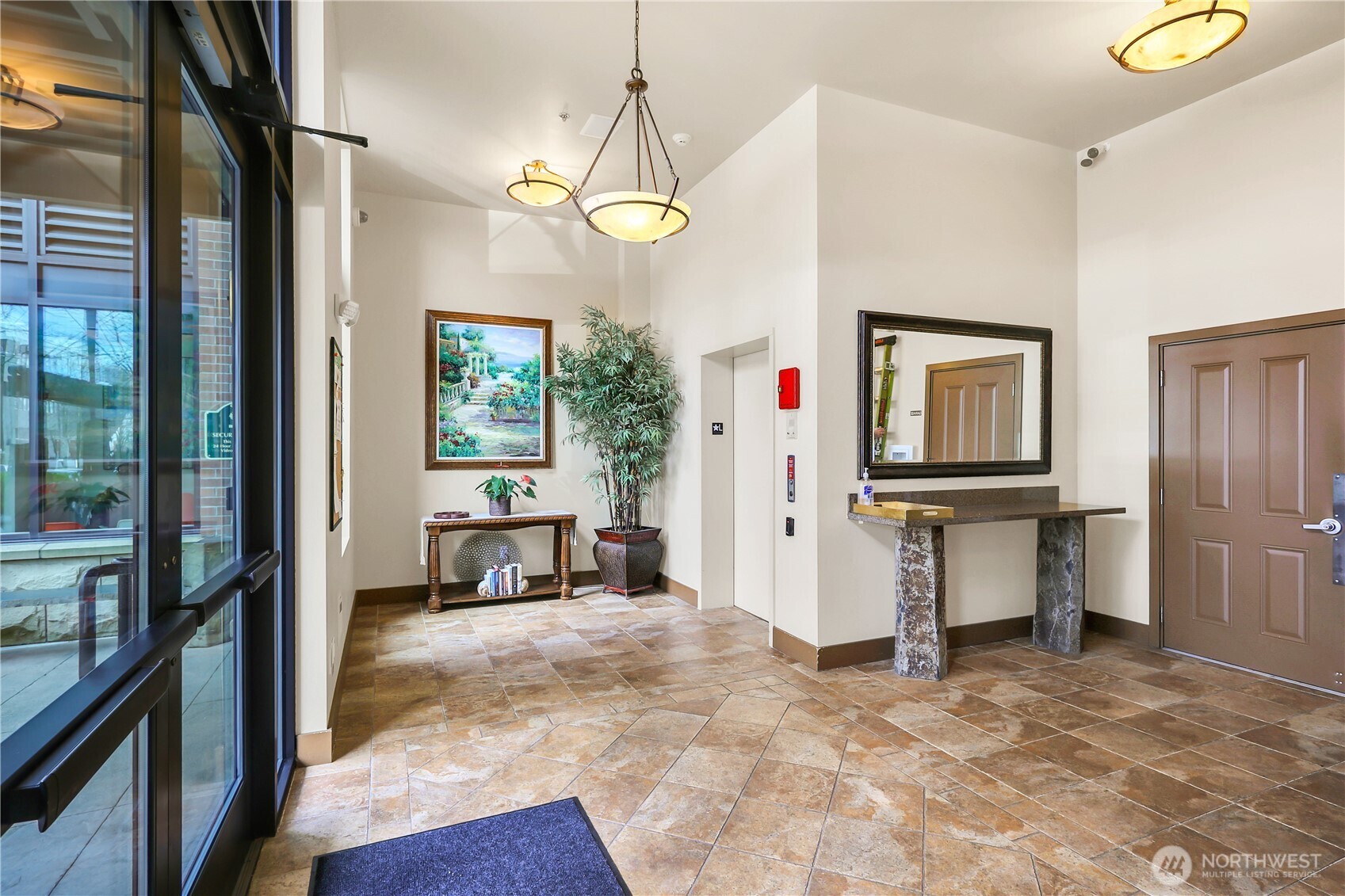 Tall celings and deluxe appointments make a wonderful lobby entrance and waiting area.