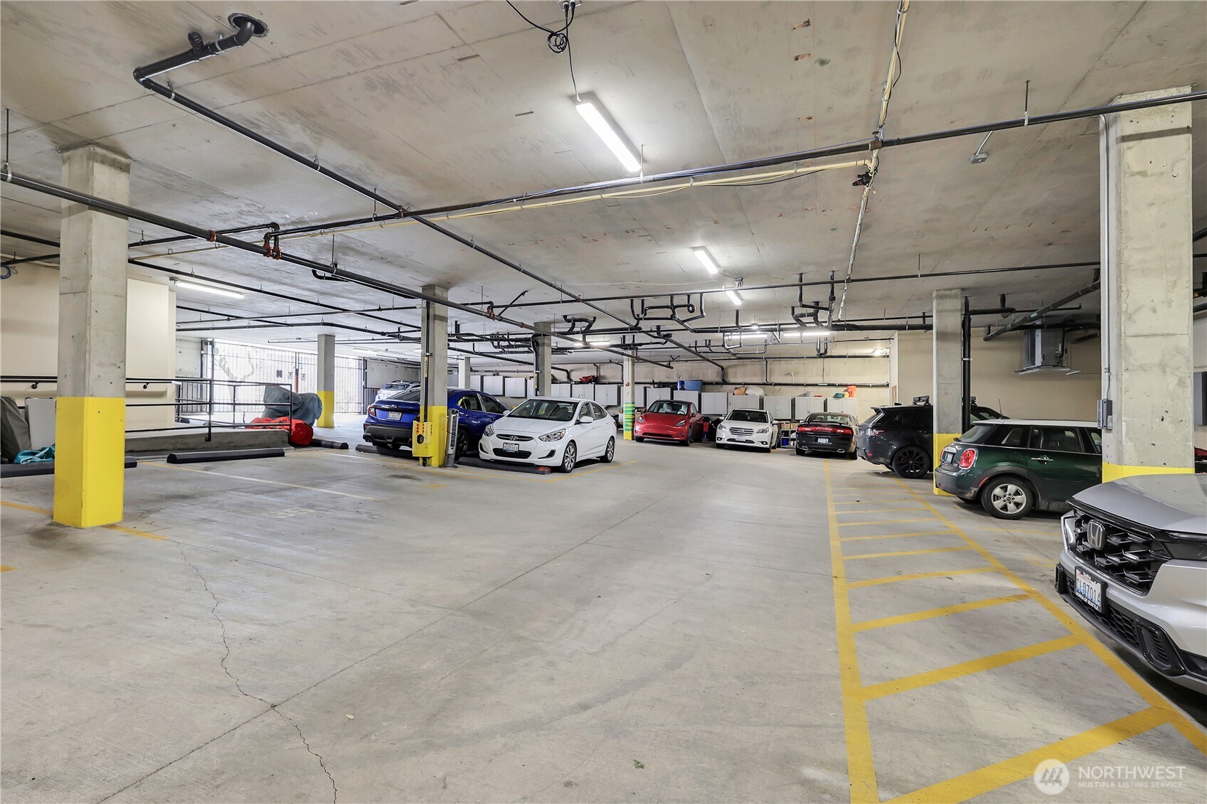 The garage is big, well-lit and very secure, must have fob to get into building from garage.