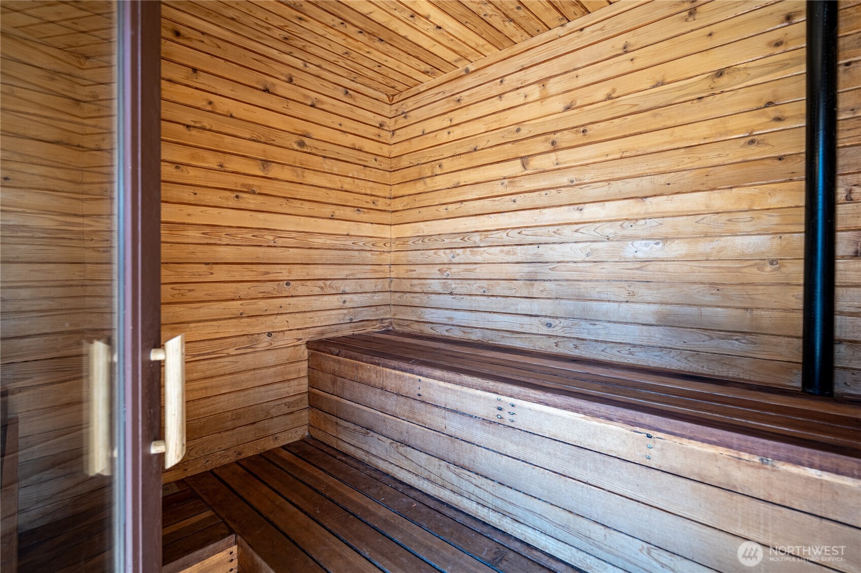 Private cedar sauna for spa-like relaxation.