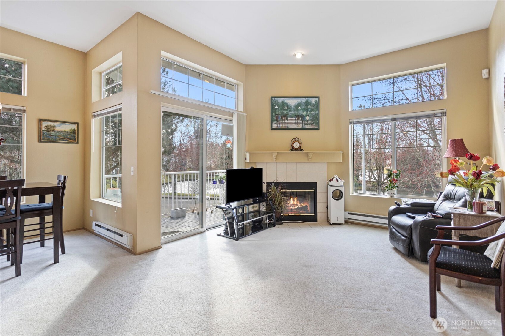 Vaulted ceiling with ample sunlight cascading through.