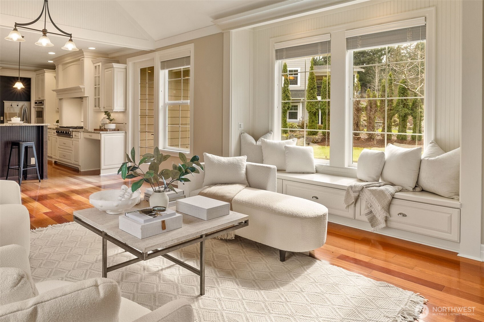 You'll be surrounded by more windows in this lovely family room.