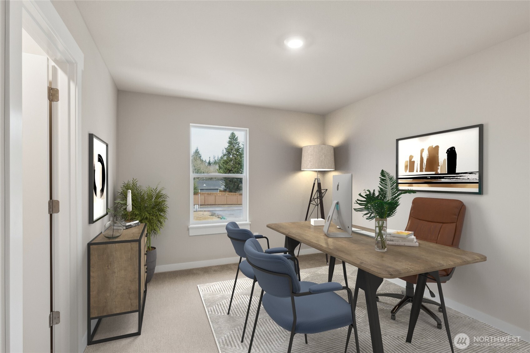 Main floor bedroom or home office, downstairs bath will include 3/4 shower.