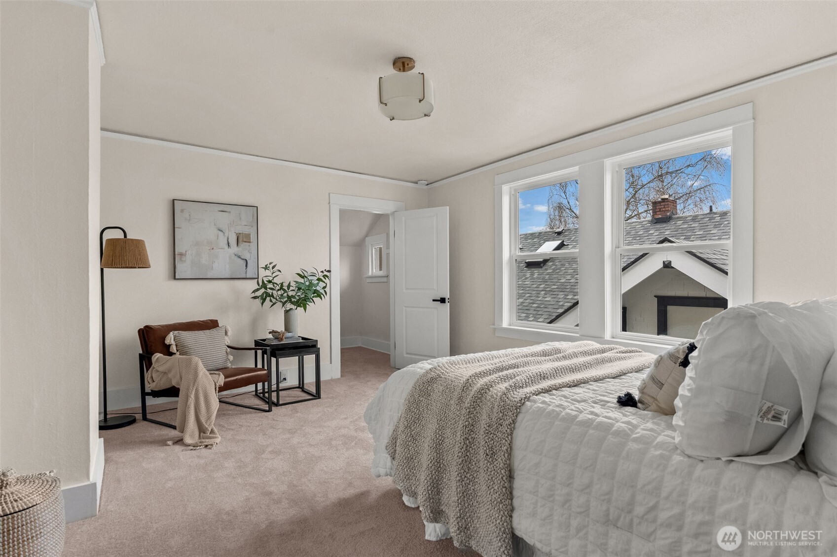 Upstairs bedroom with brand new carpet