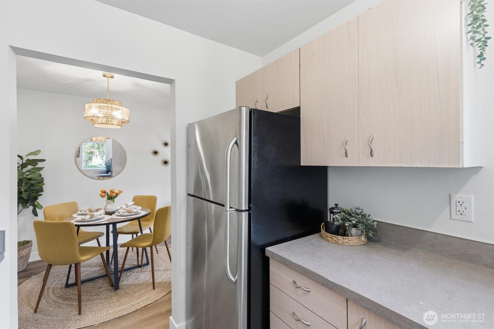 Full size fridge and freezer, included