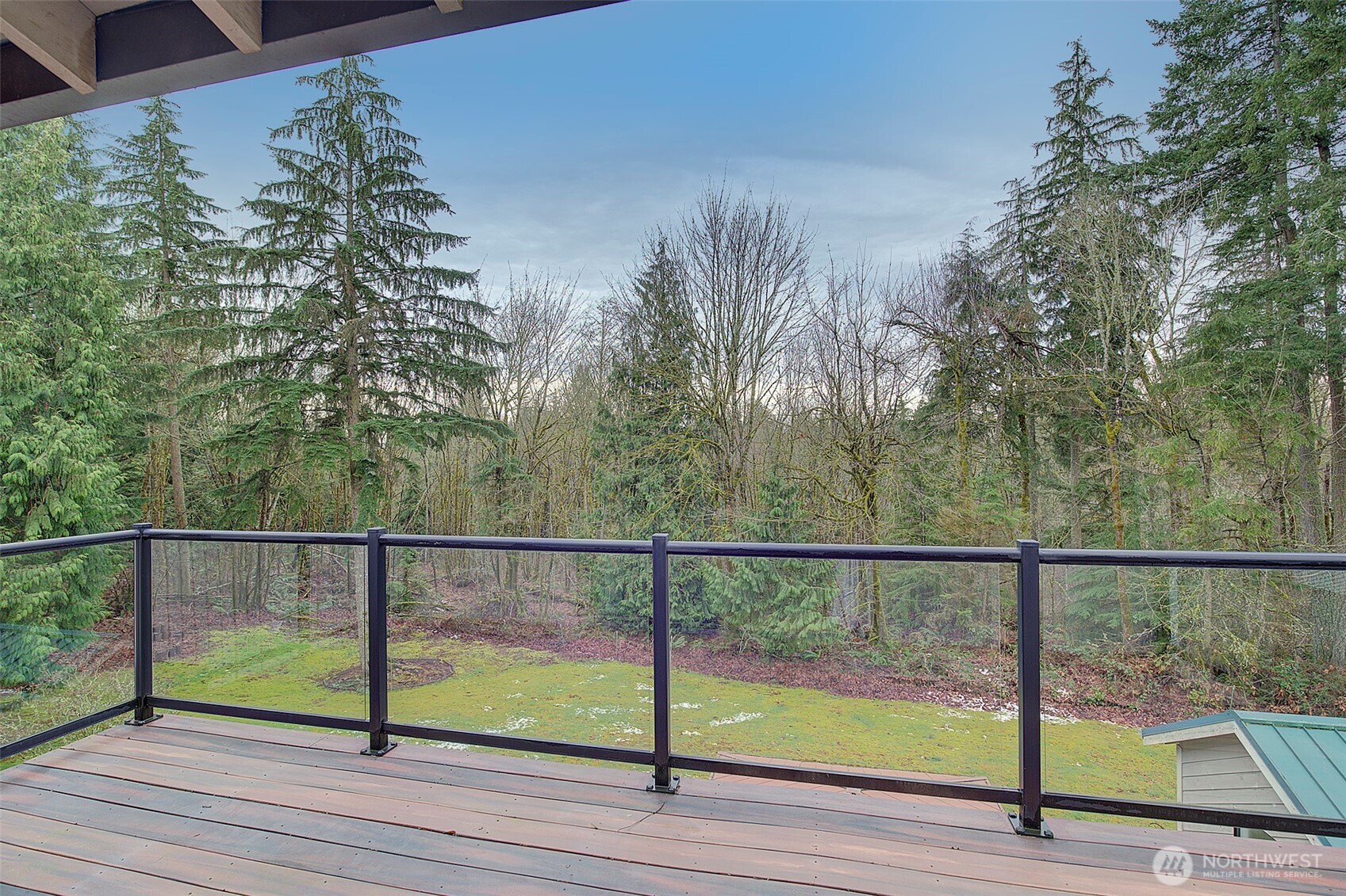 The glass perimeter fencing allows you to take in the view of the surrounding grounds.