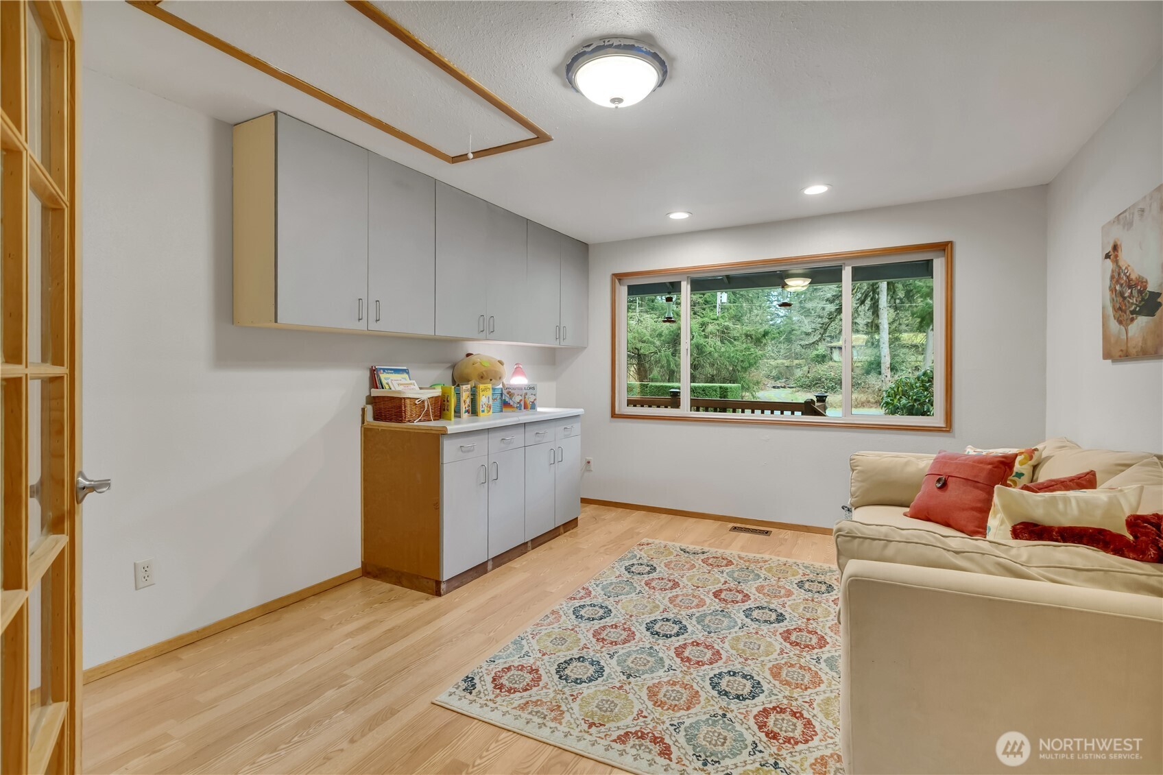 The primary suite has access to the enormous deck...