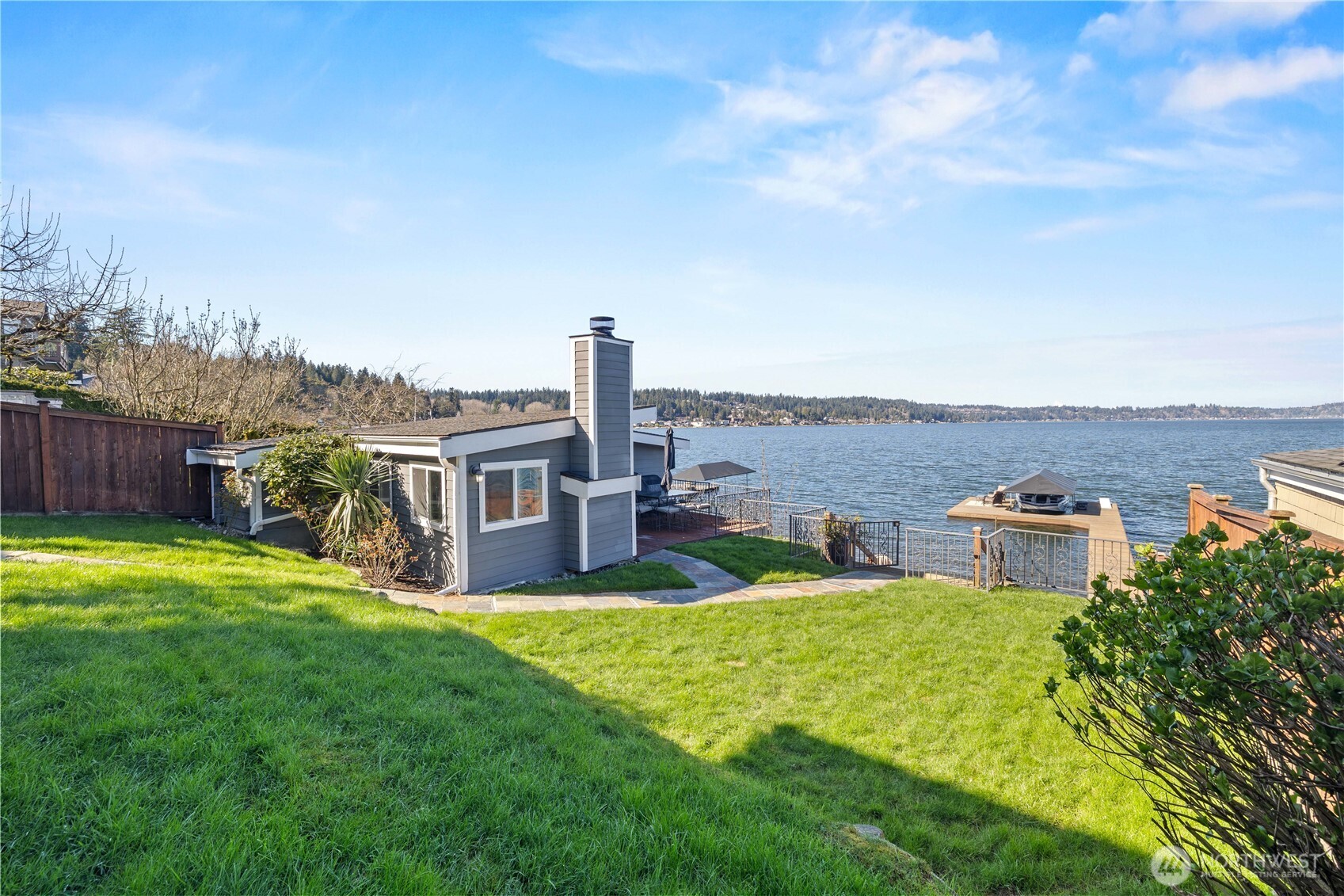 Steps to Private Dock + Guest Cottage