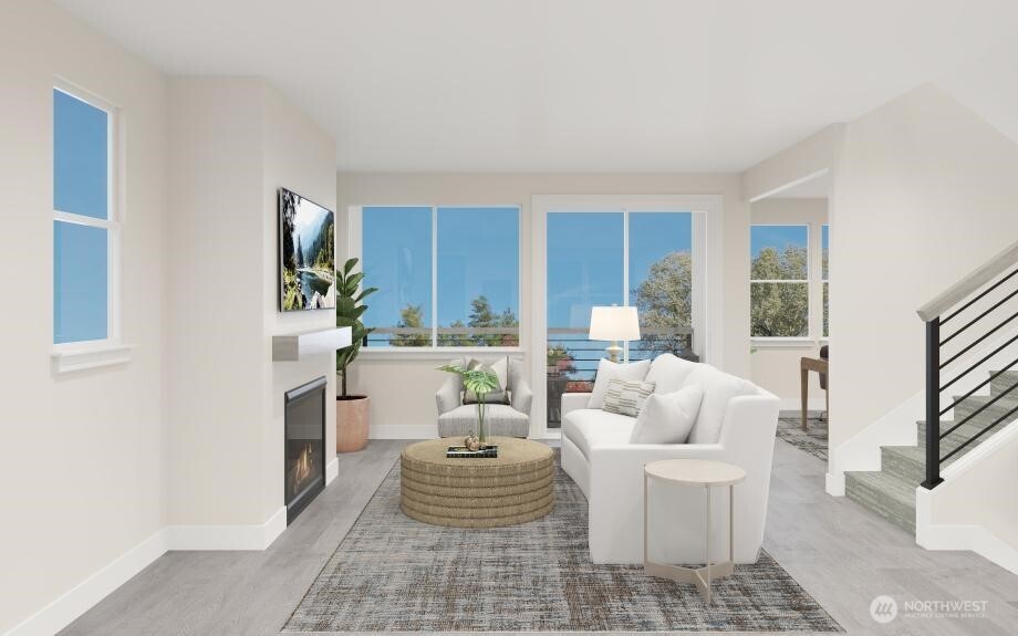 Great room with gas fireplace