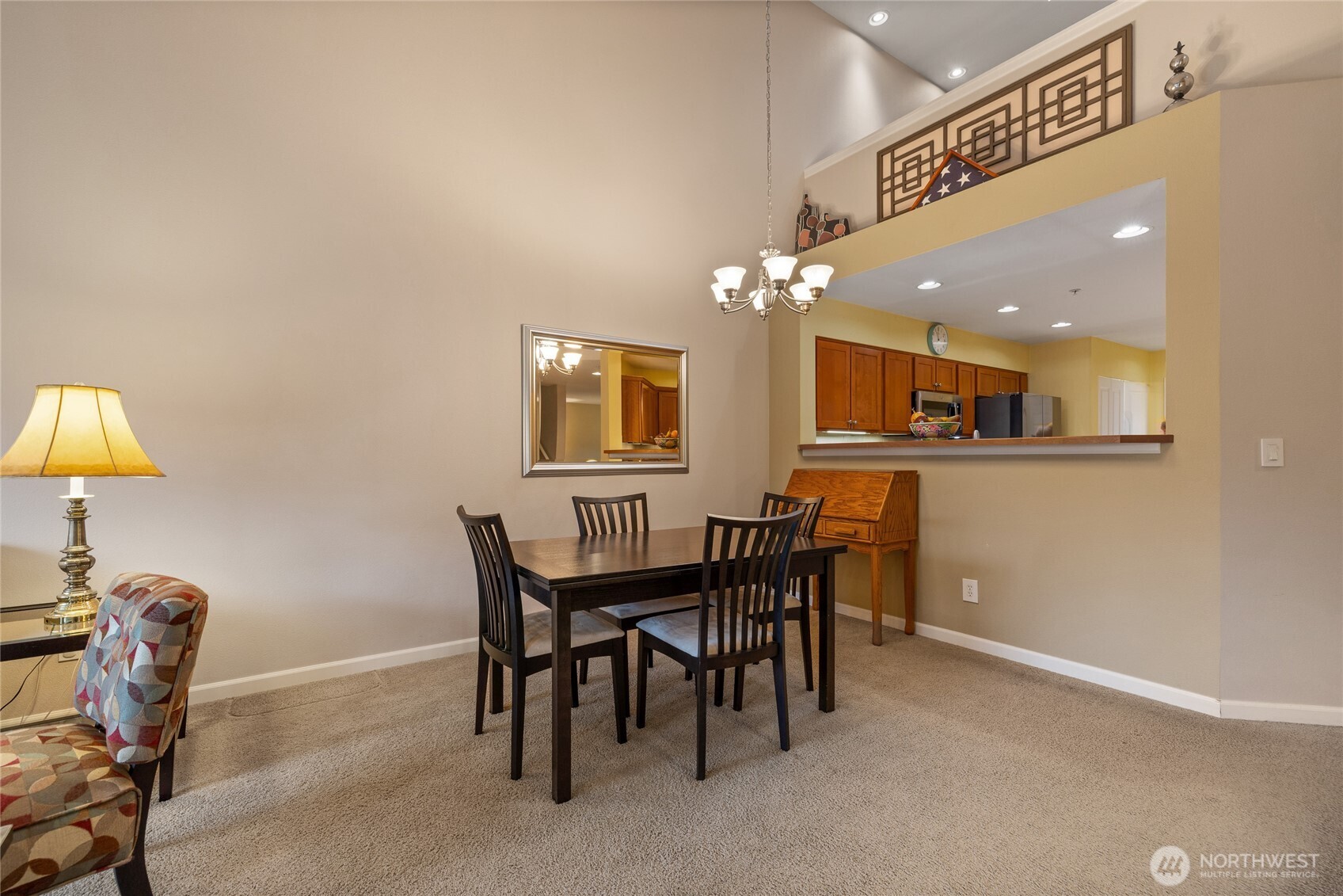 Vaulted ceilings make the home fel open and let light fill the rooms.
