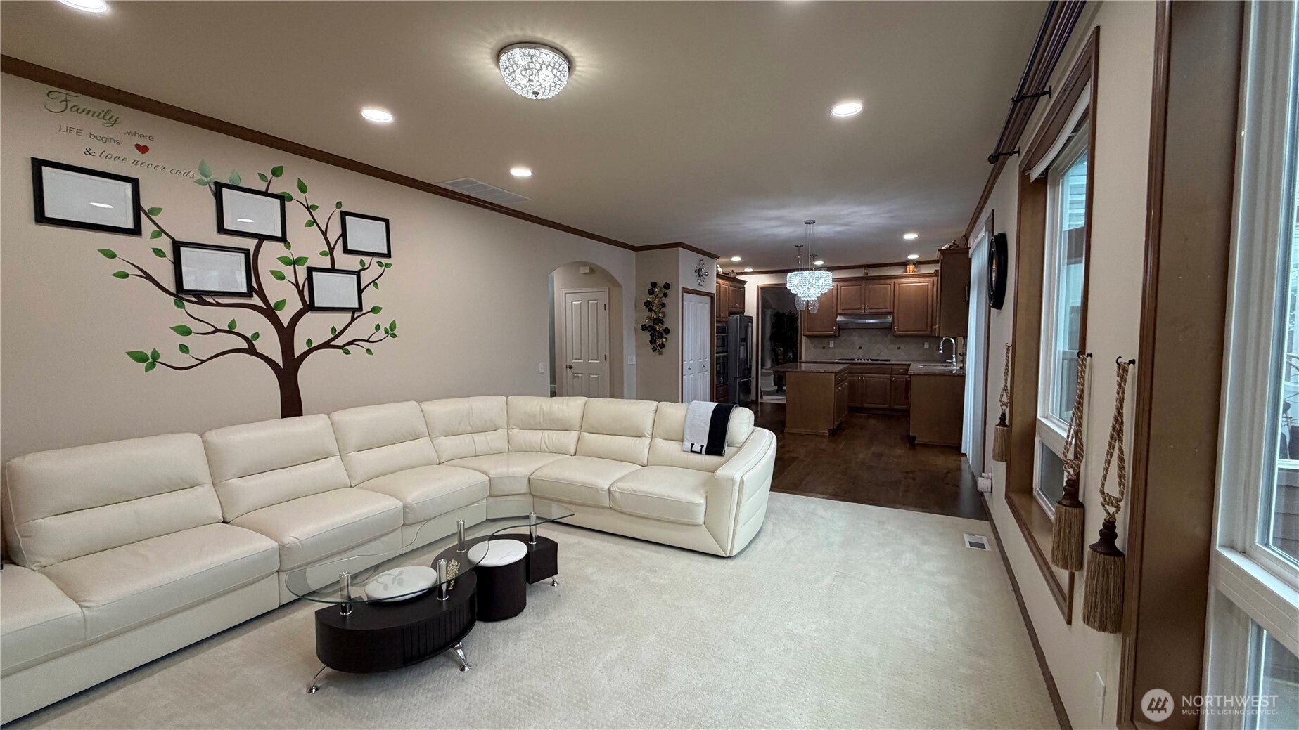 Looking into kitchen from family room