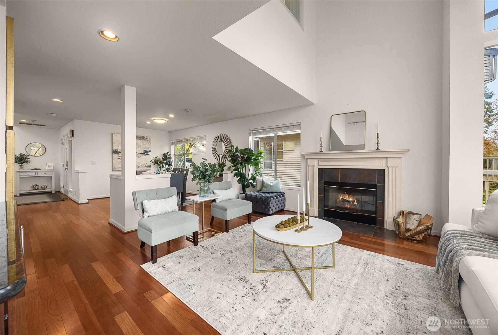 Natural light is abundant in this space even during the rainy days