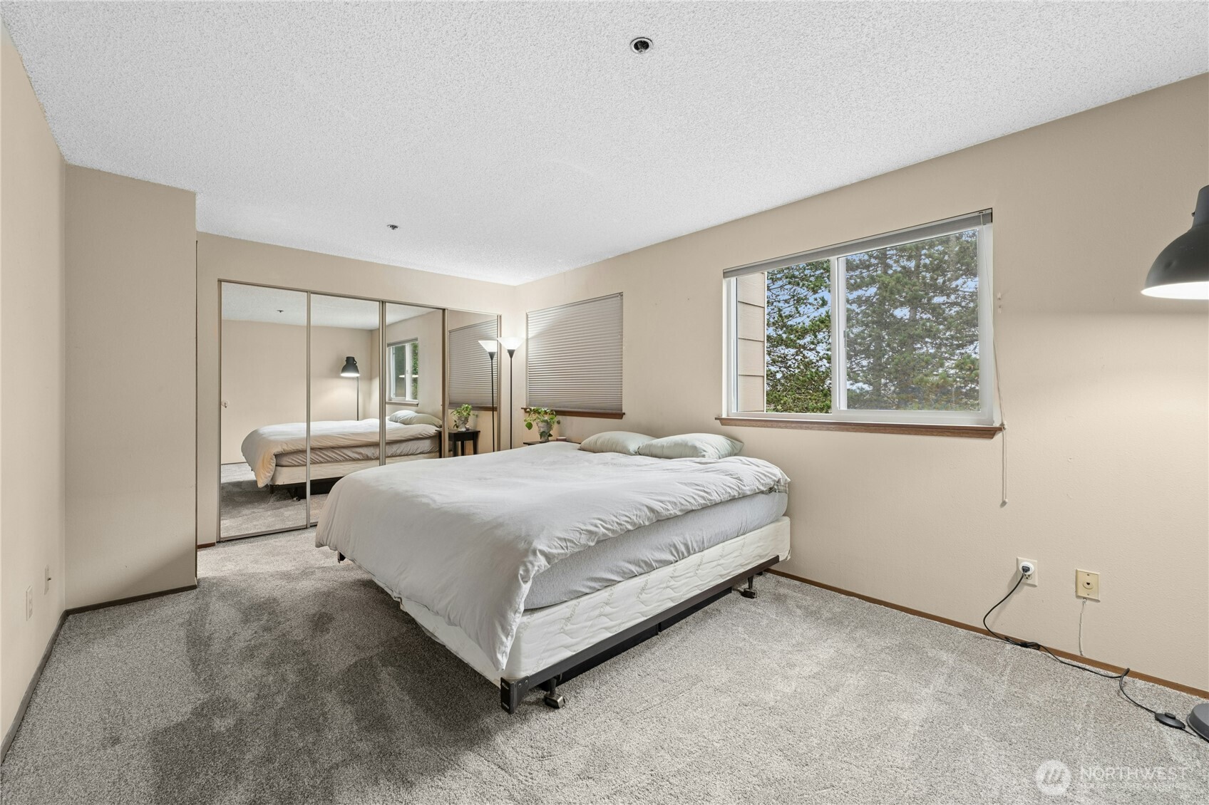 Primary bedroom upstairs with private access to full bath.  All new carpet.