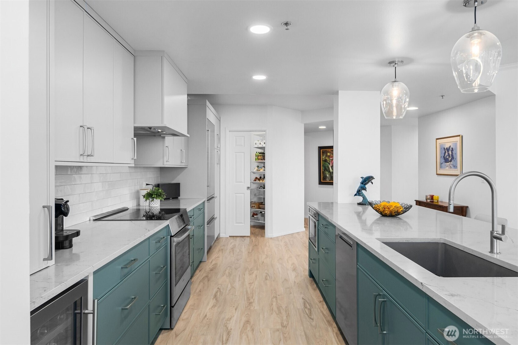 Beautiful southeast-facing views capturing Lake Washington, surrounding mountains, and downtown Bellevue skyline.