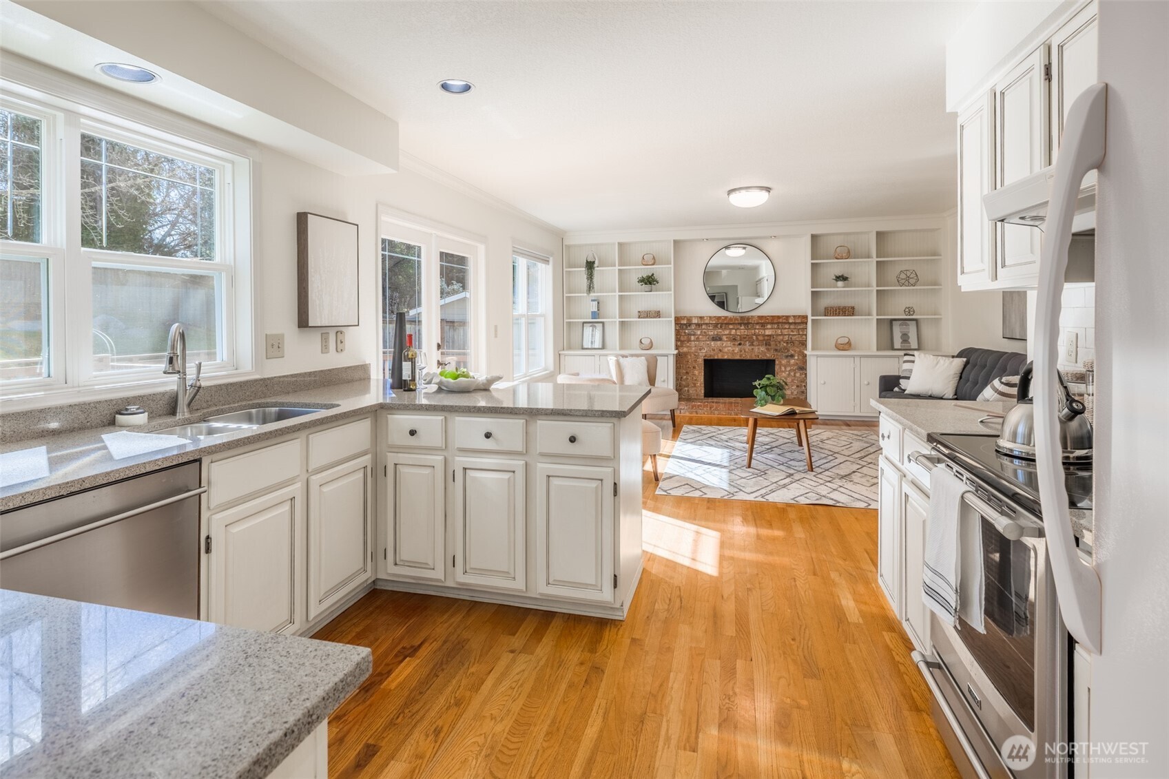 Functional kitchen with classic craftsman design and ample workspace.