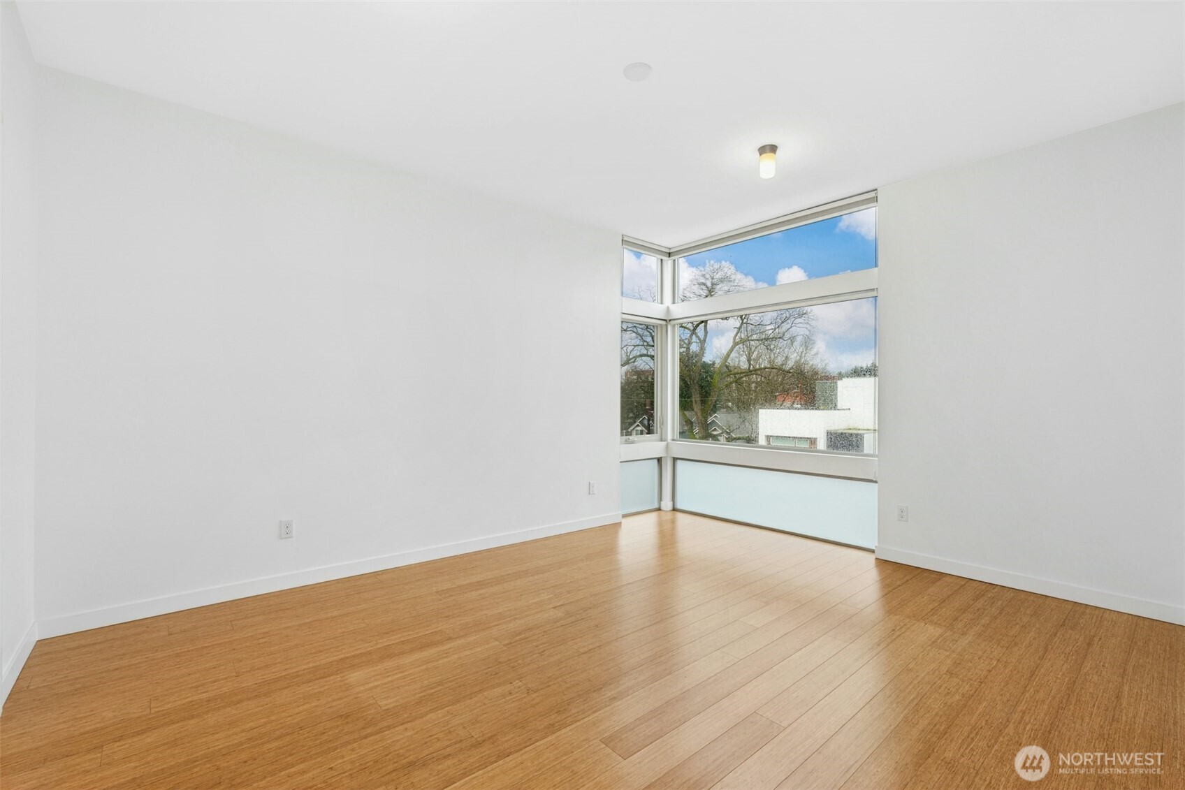 Primary Suite with blinds open