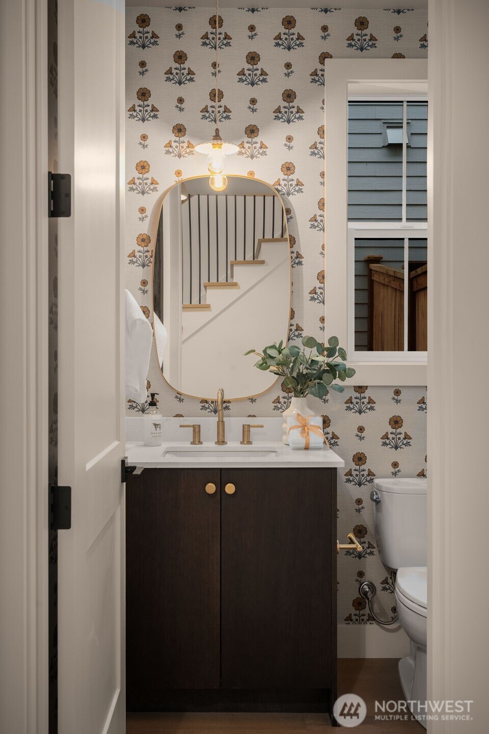 Main-level powder room