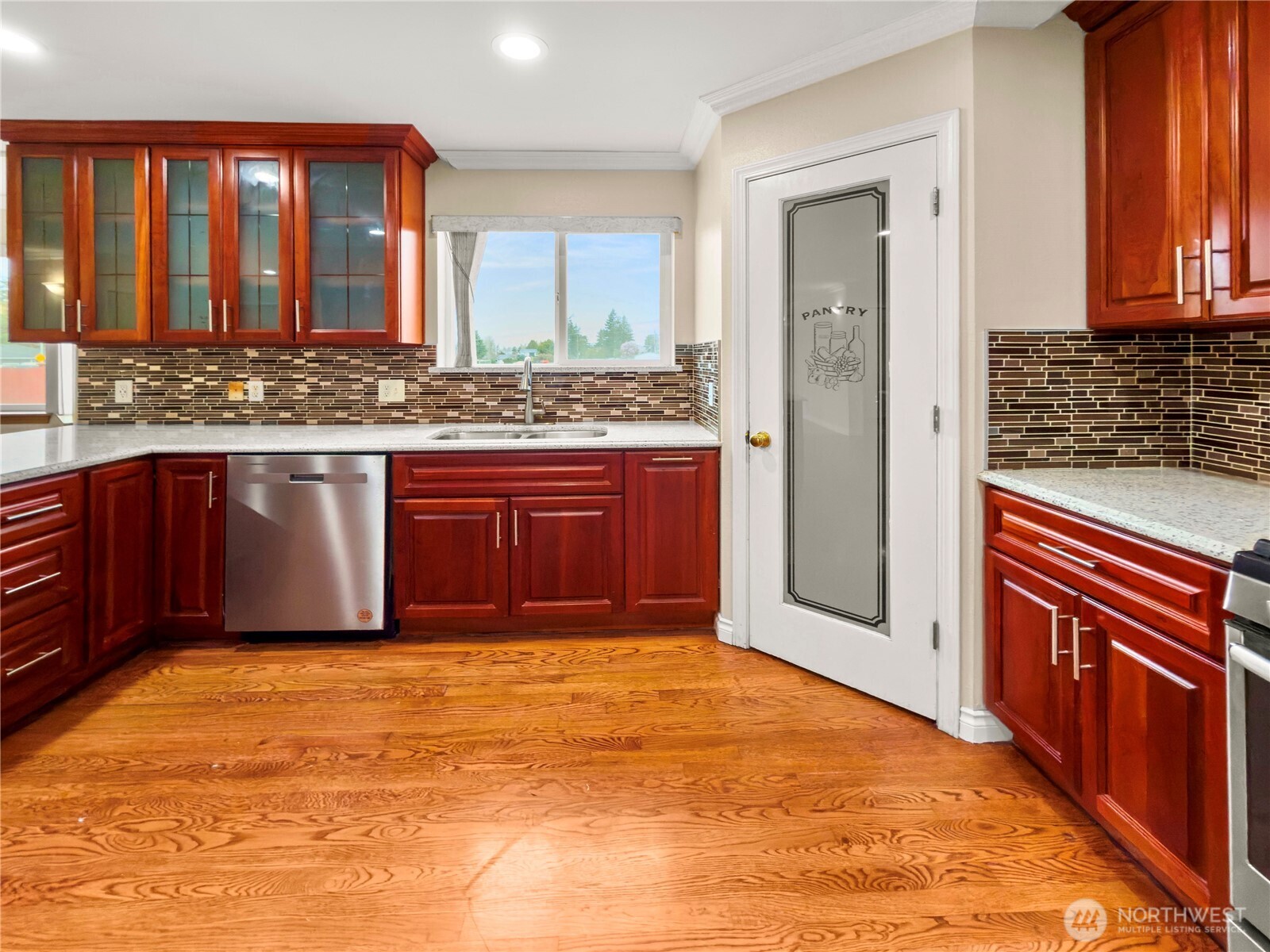 A pantry adds additional storage space.