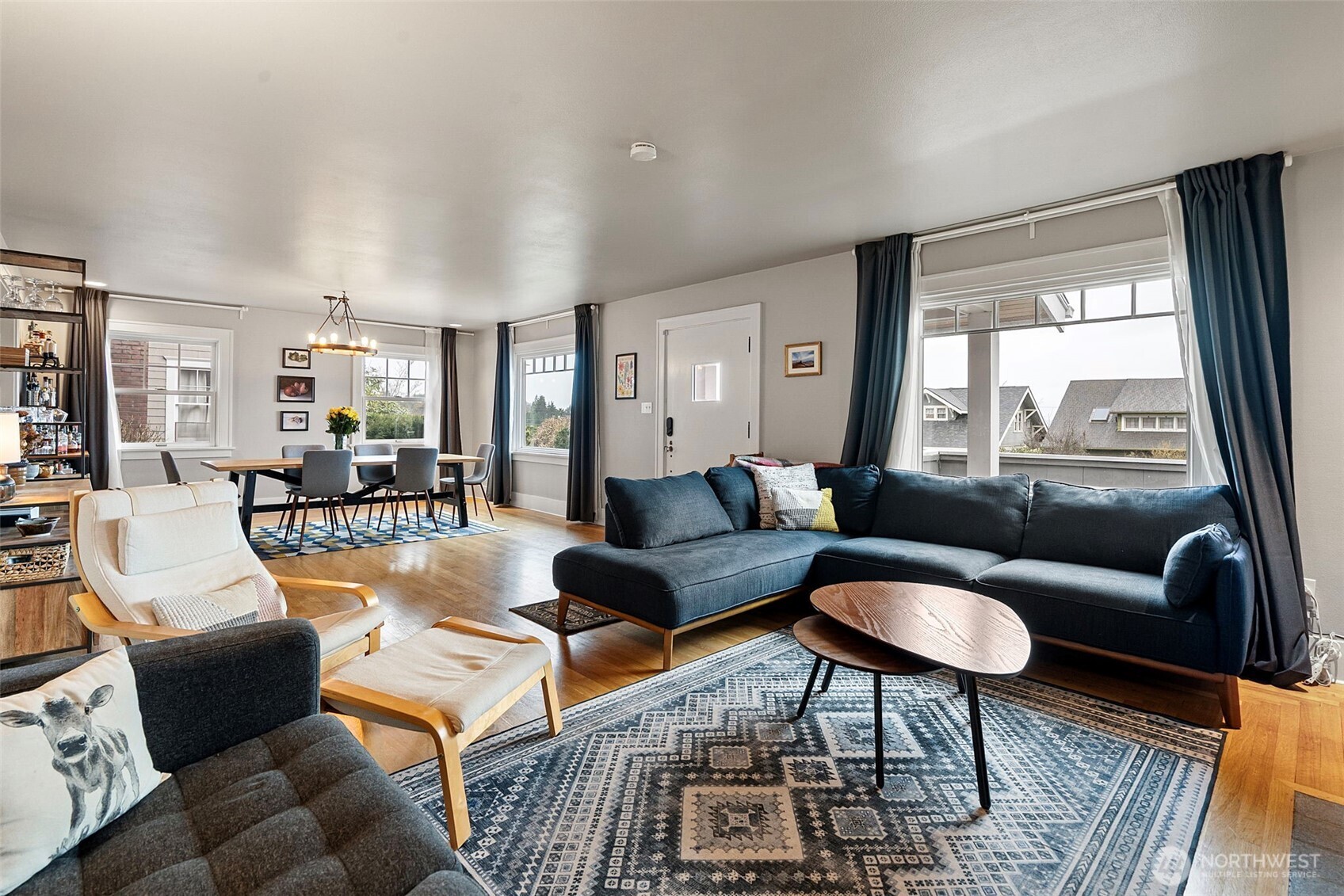 Hardwoods on the main  - oversized windows to light up the spaces.