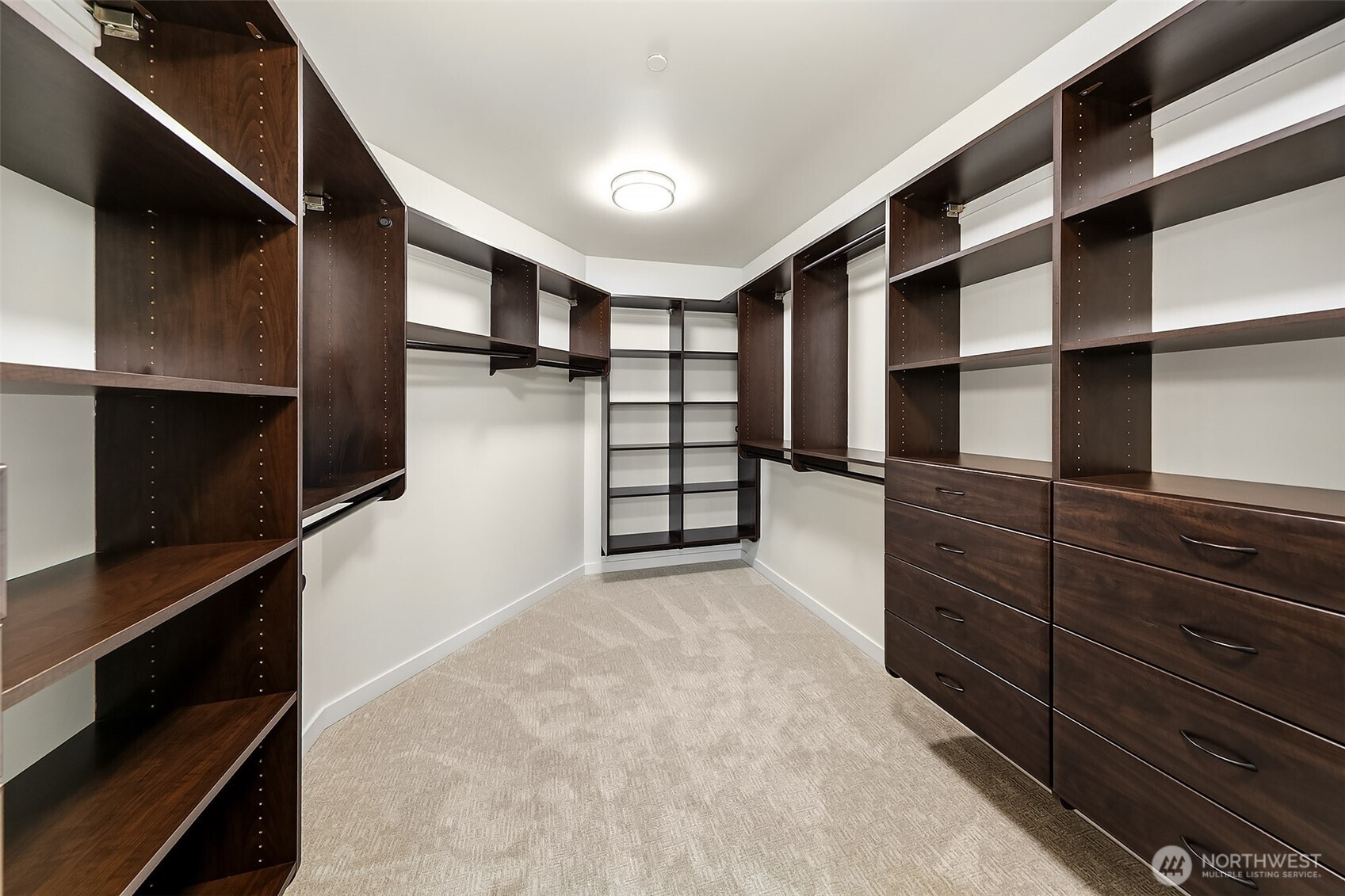 Walk in closet in master