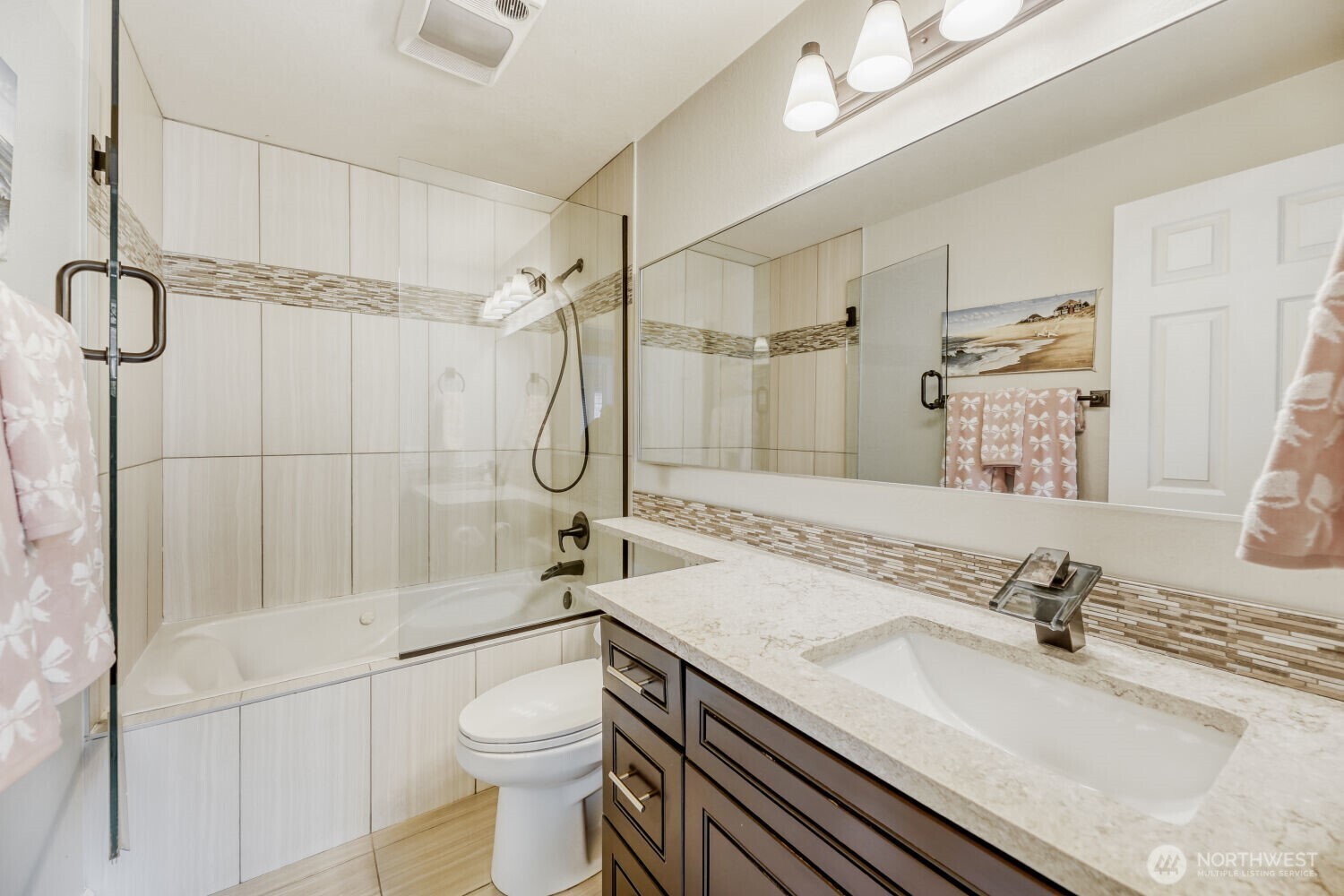 Full bath with jacuzzi tub and shower.