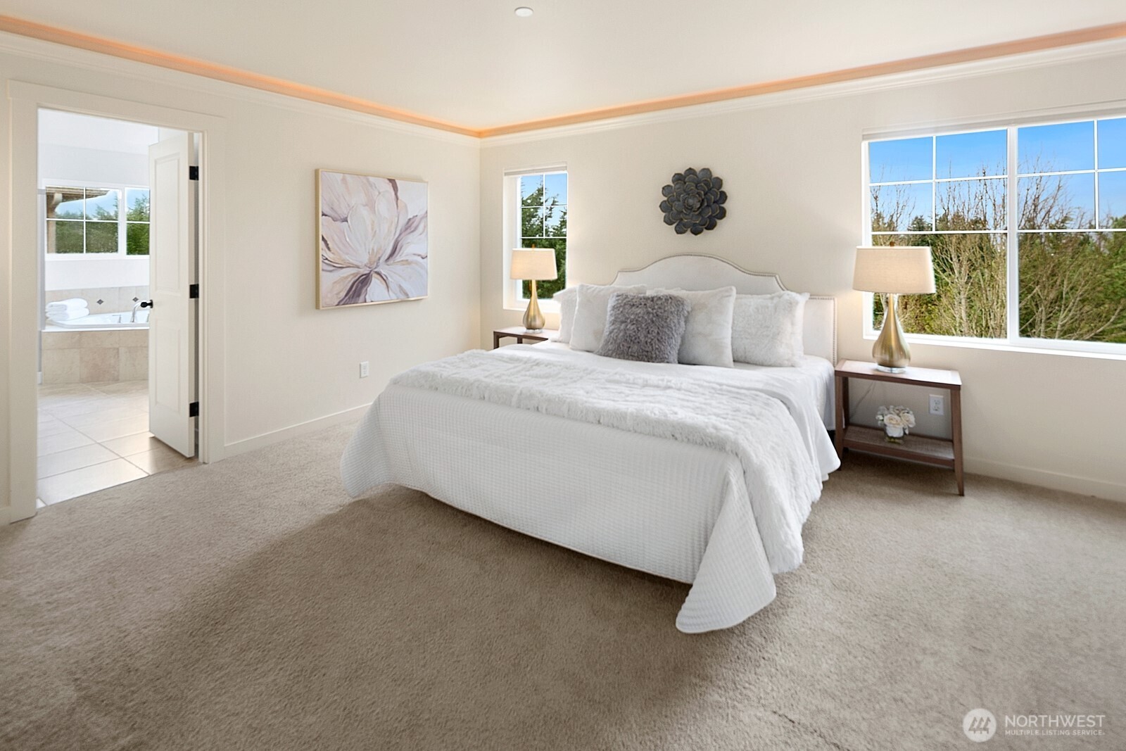 Primary Bedroom with Nook and Ceiling Lighting