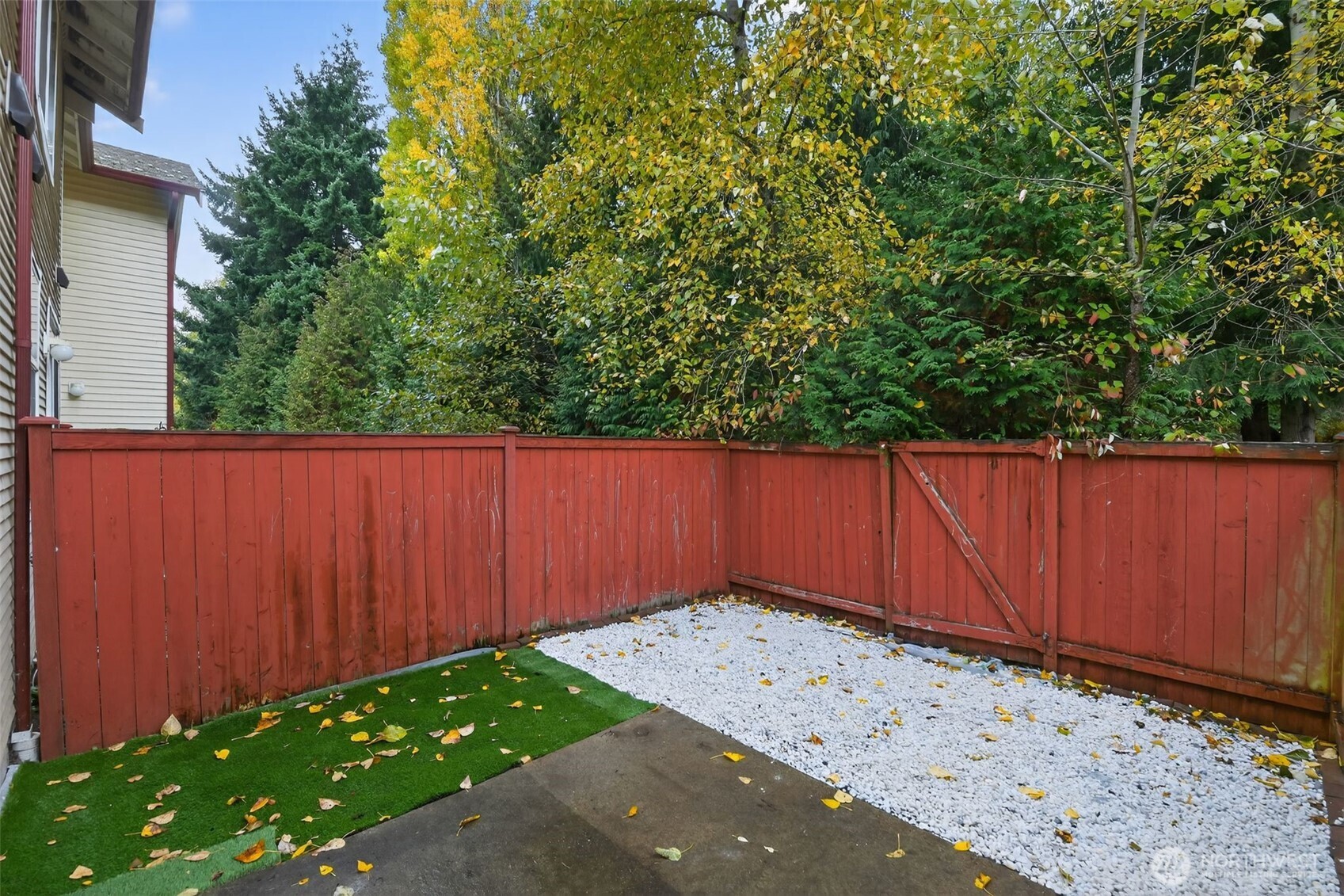 fenced backyard