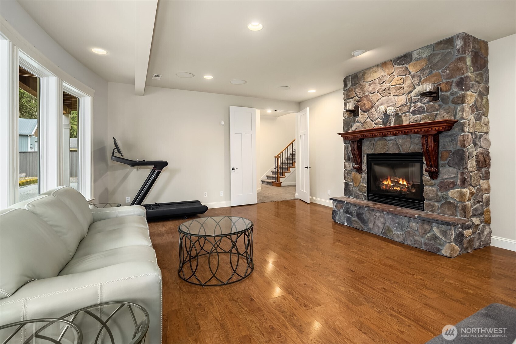 Lower level living room for potential MIL