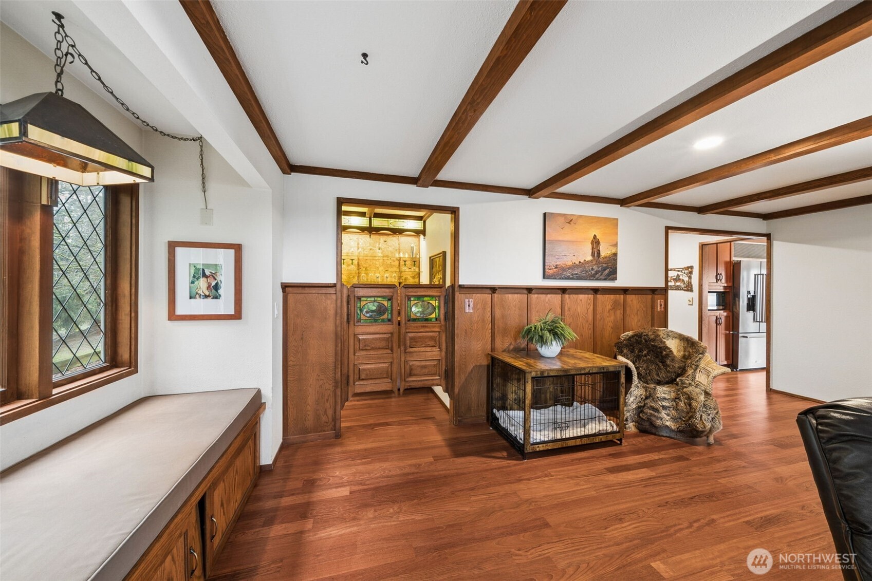 Saloon doors into bar
