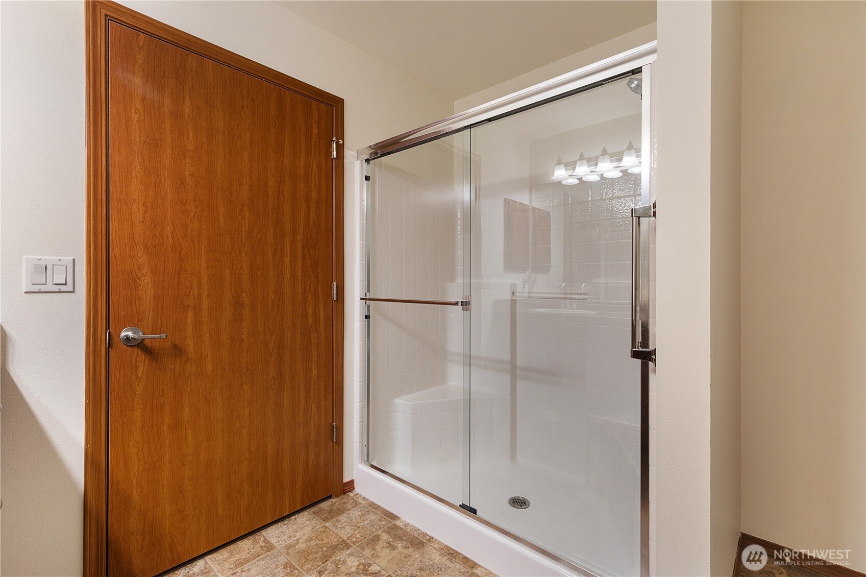 Primary bathroom with walk in shower