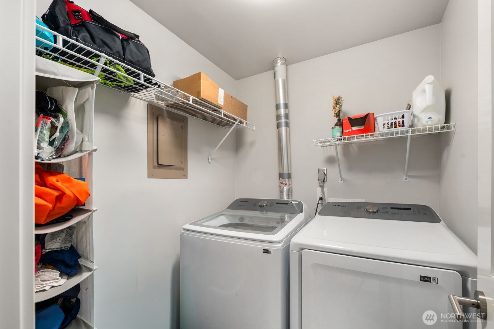 Walk in side by side laundry room