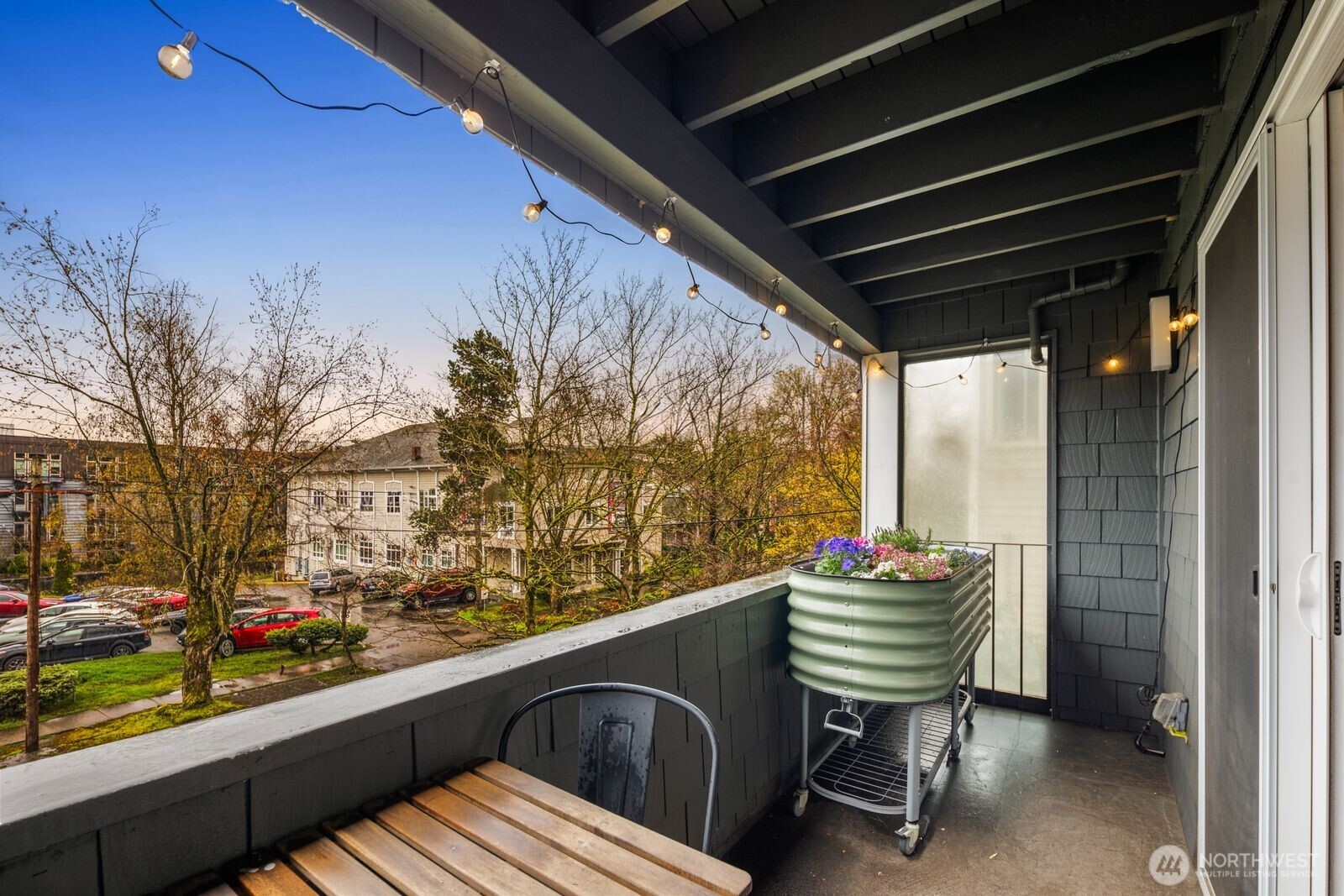 Large covered deck with easterly views!